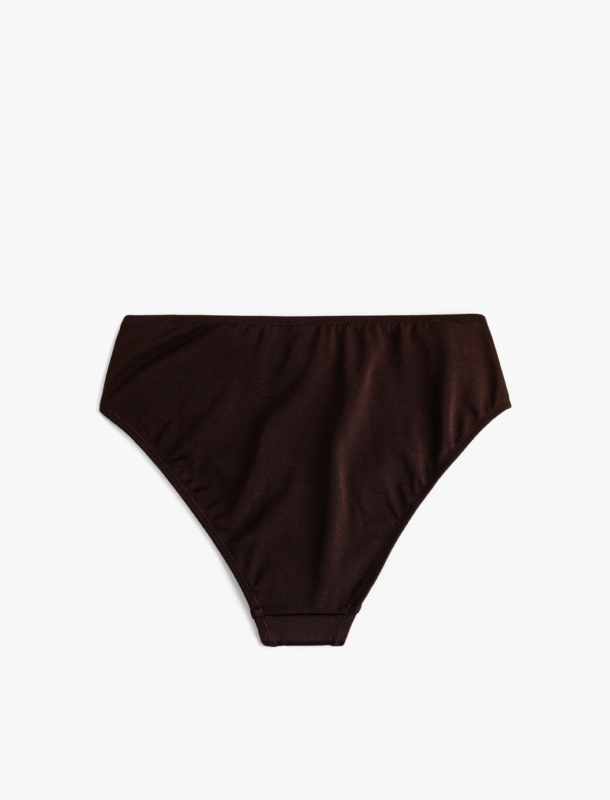   Astarlı Aksesuar Detaylı Parlak Yüksek Bel Toparlayıcı Bikini Altı