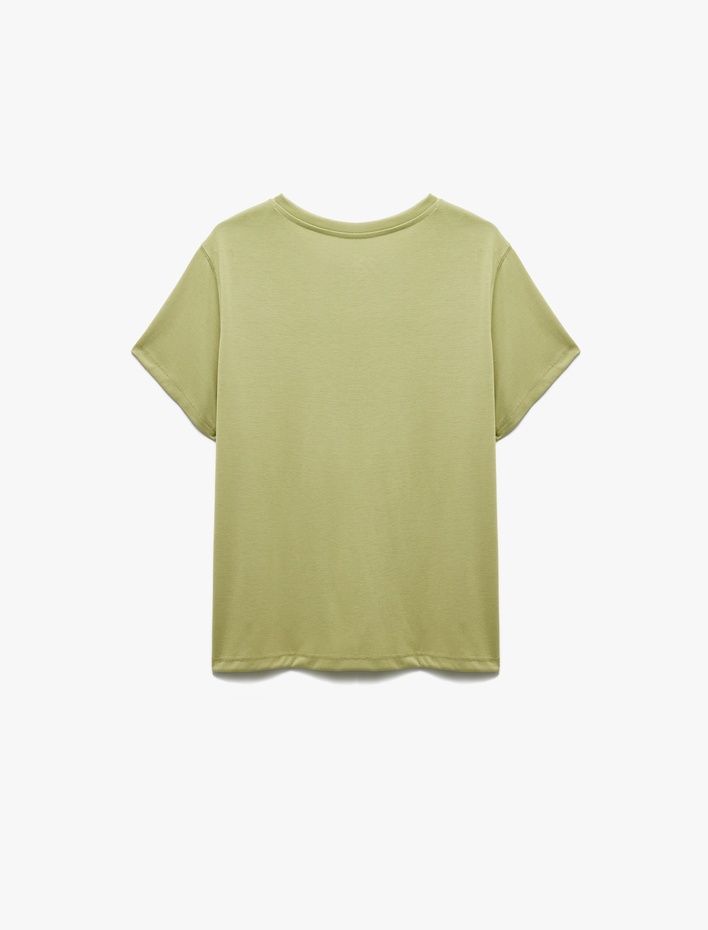  Kısa Kollu Bisiklet Yaka Spor Modal Tişört