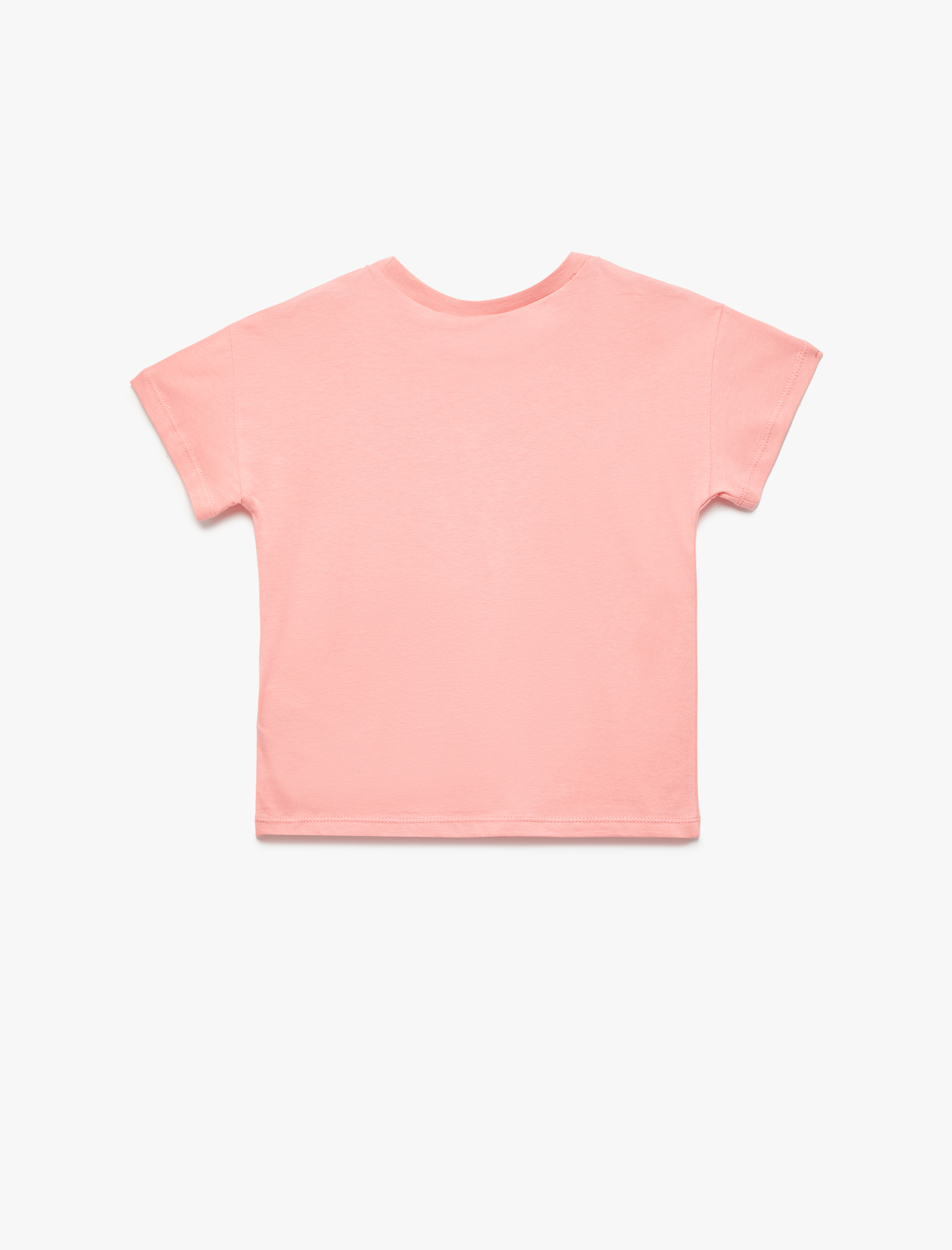  Kız Bebek Pamuklu Kısa Kollu Bisiklet Yaka Baskılı Tişört