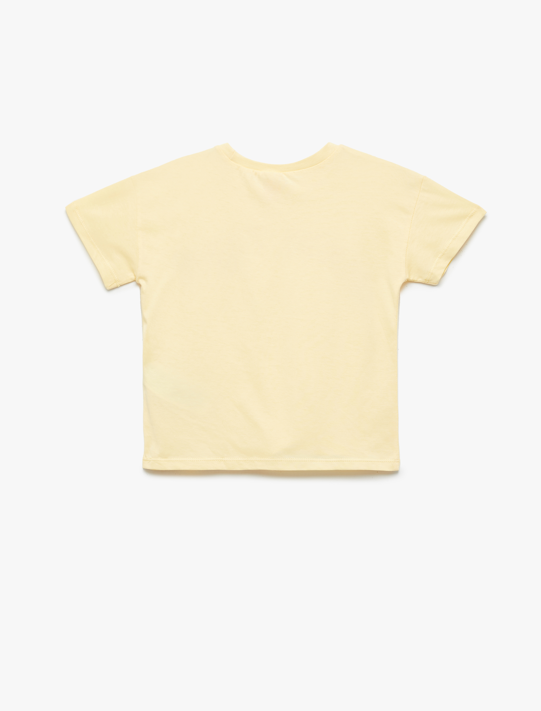  Kız Bebek Kısa Kollu Pamuklu Bisiklet Yaka Baskılı Tişört