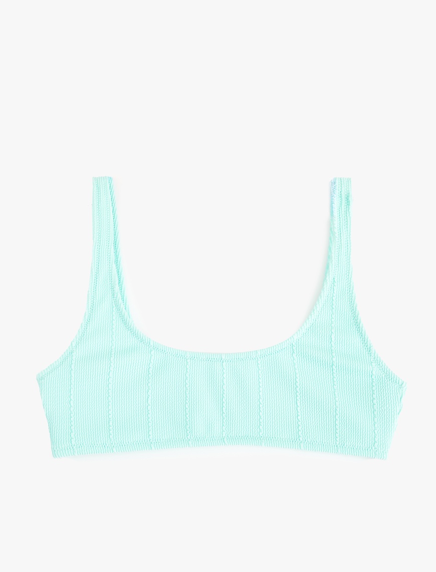   Spor U Yaka Dokulu Bralet Bikini Üstü