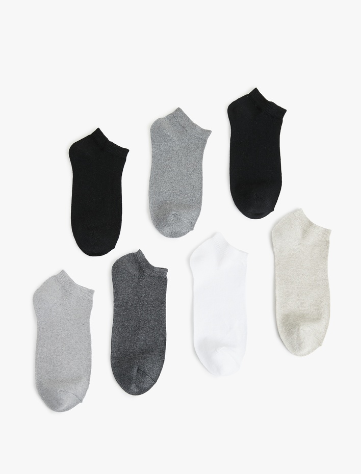 Erkek 7'li Çok Renkli Patik Çorap Seti