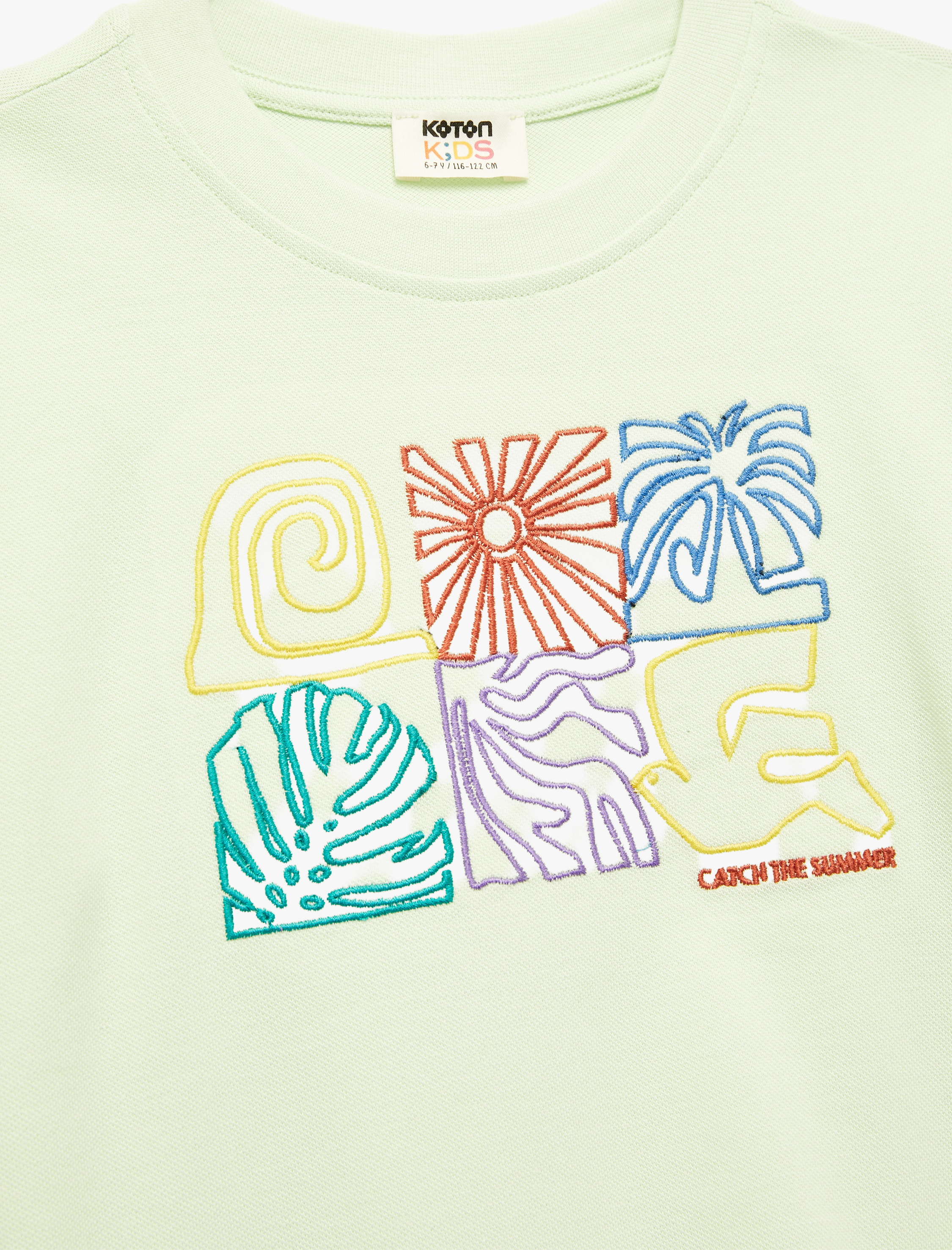  Erkek Çocuk Pamuklu Nakış Detaylı Kısa Kollu Bisiklet Yaka Tişört