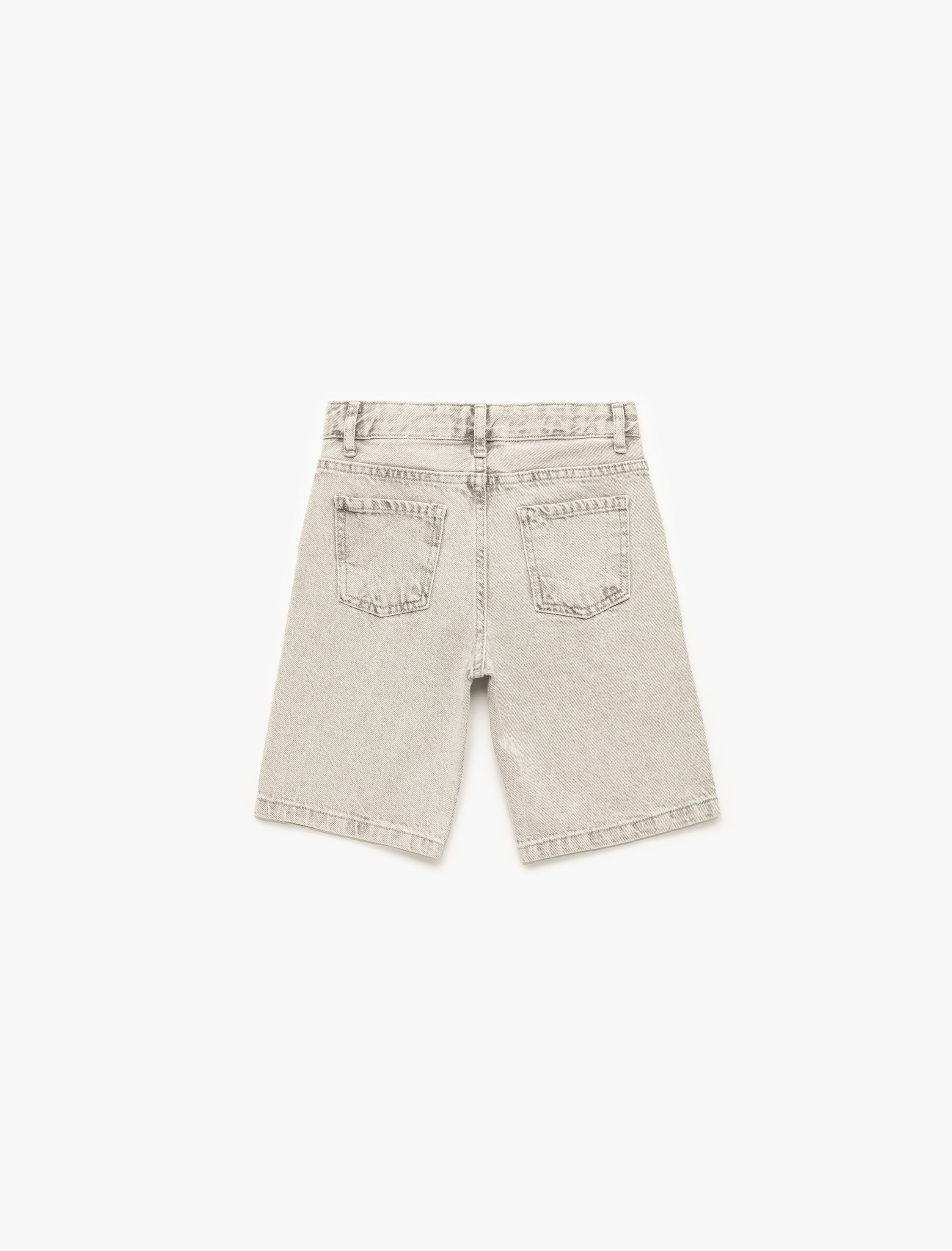  Erkek Çocuk Pamuklu Beli Lastikli Düğmeli Cepli Jean Şort