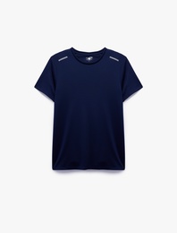 Kısa Kollu Baskılı Regular Fit Bisiklet Yaka Spor Tişört