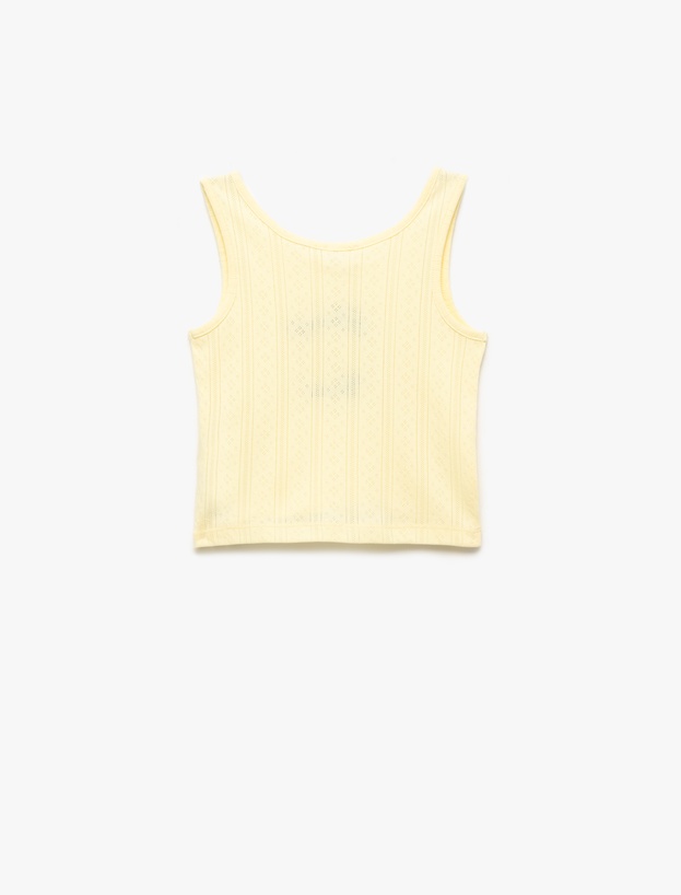 Bisiklet Yaka Kolsuz Slim Fit Limon Baskılı Crop Atlet_1