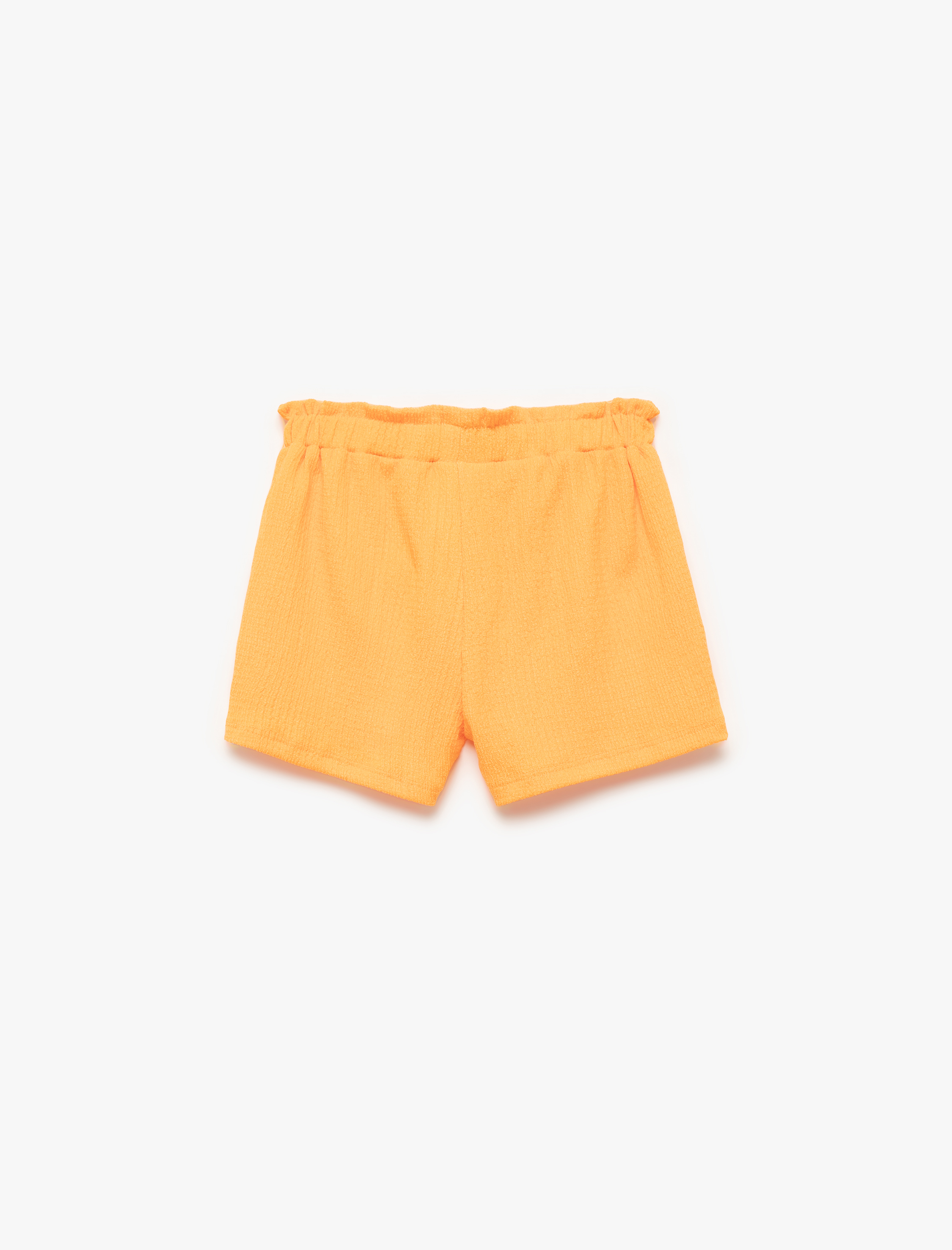  Kız Bebek Bürümcük Cep Detaylı Beli Lastikli Fiyonklu Şort