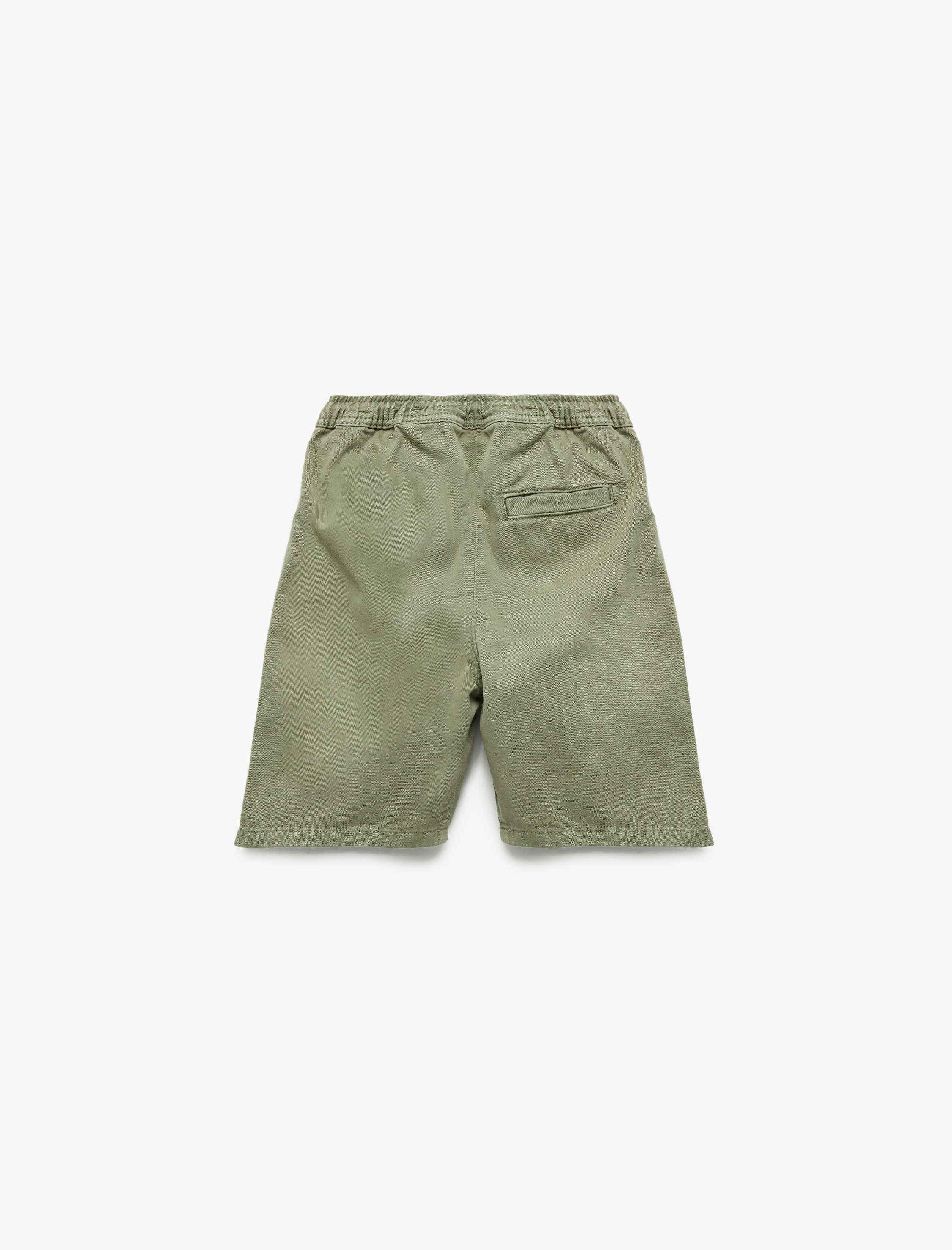  Erkek Çocuk Pamuklu Cep Detaylı Beli Lastikli Bağlamalı Chino Şort