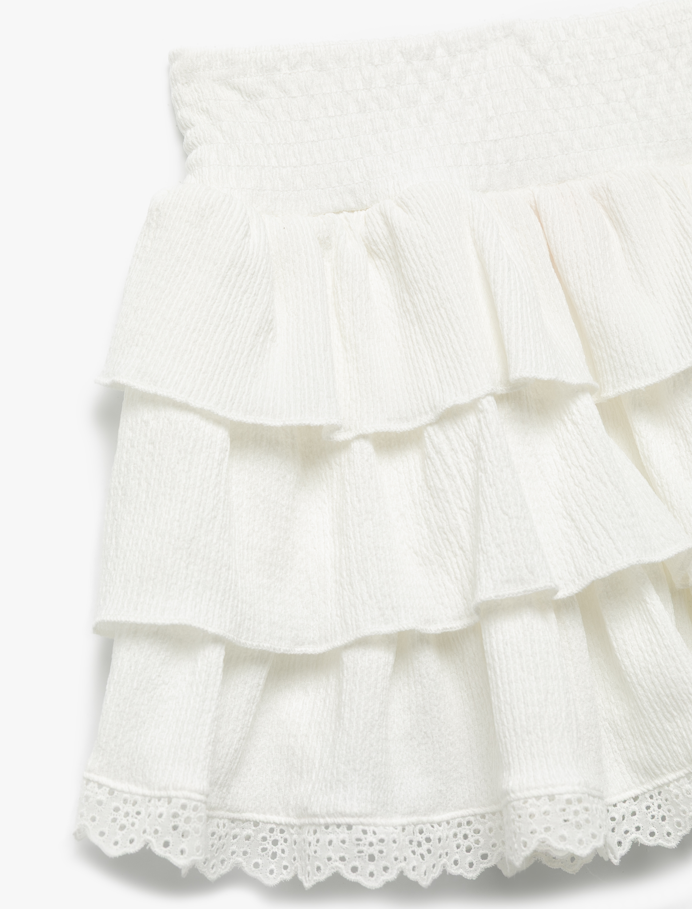  Kız Bebek Gipeli Pamuklu Katlı Beli Lastikli Dantelli Mini Etek