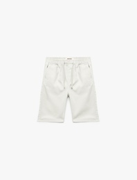 Pamuklu Beli Bağcıklı Regular Fit Cepli Chino Şort