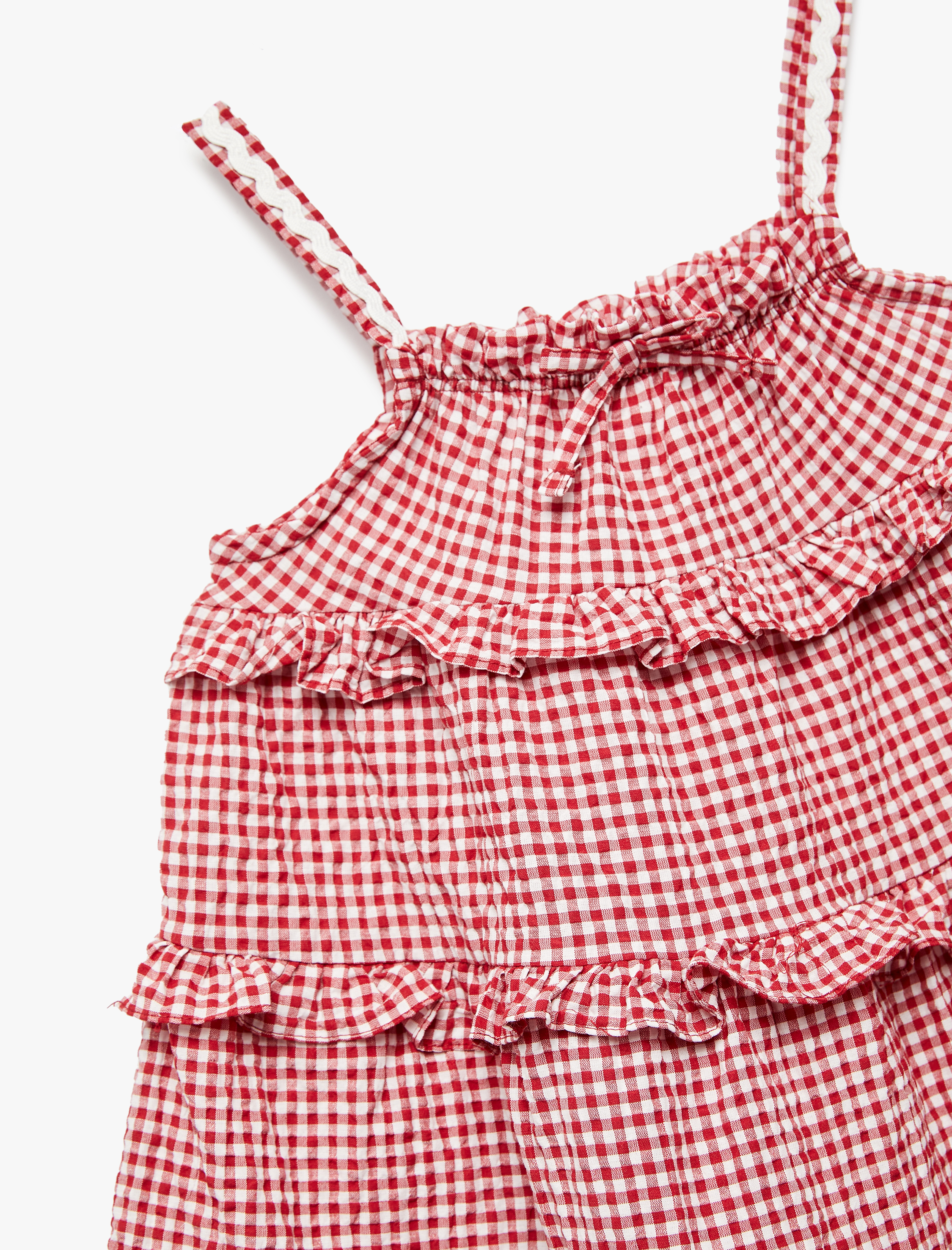  Kız Bebek İnce Askılı Fiyonk Detaylı Katmanlı Fırfırlı Elbise