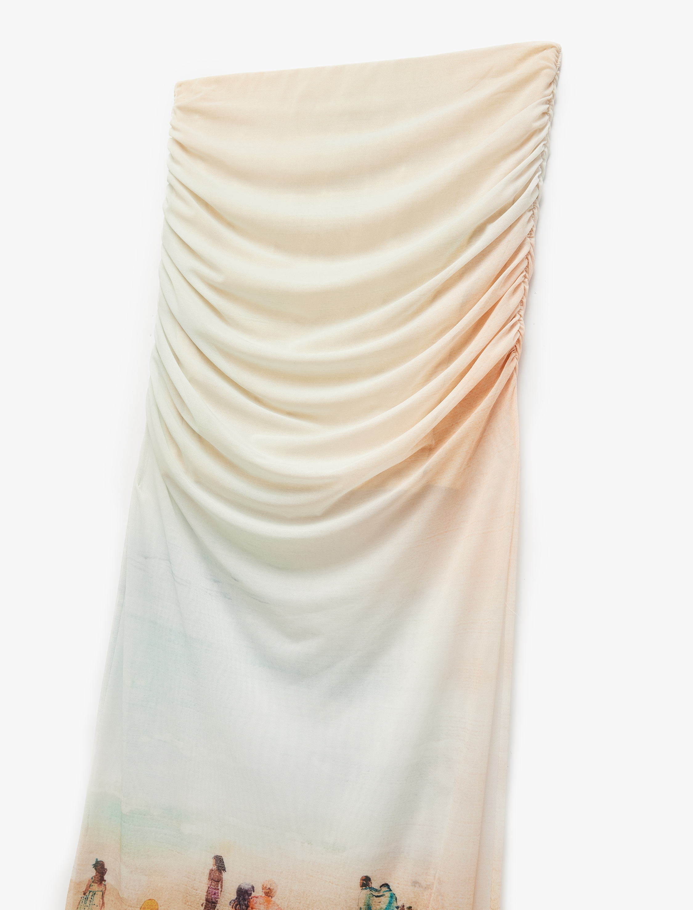   Koton X Şahika Ercümen - Astarlı Yırtmaç Detaylı Baskılı Drapeli Uzun Tül Etek