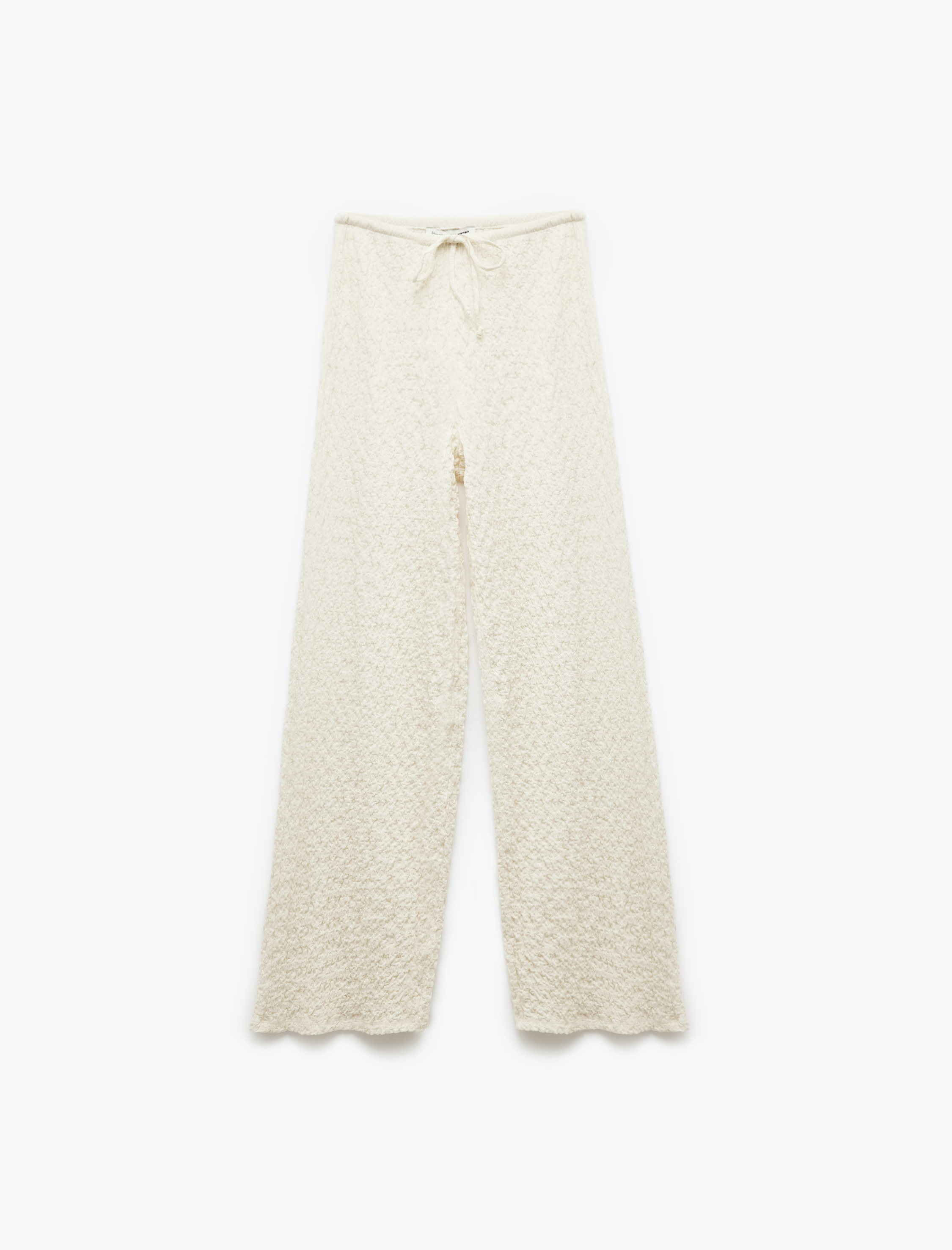   Koton X Şahika Ercümen - Bürümcük Kumaş Dokulu Düz Bol Paça Pantolon