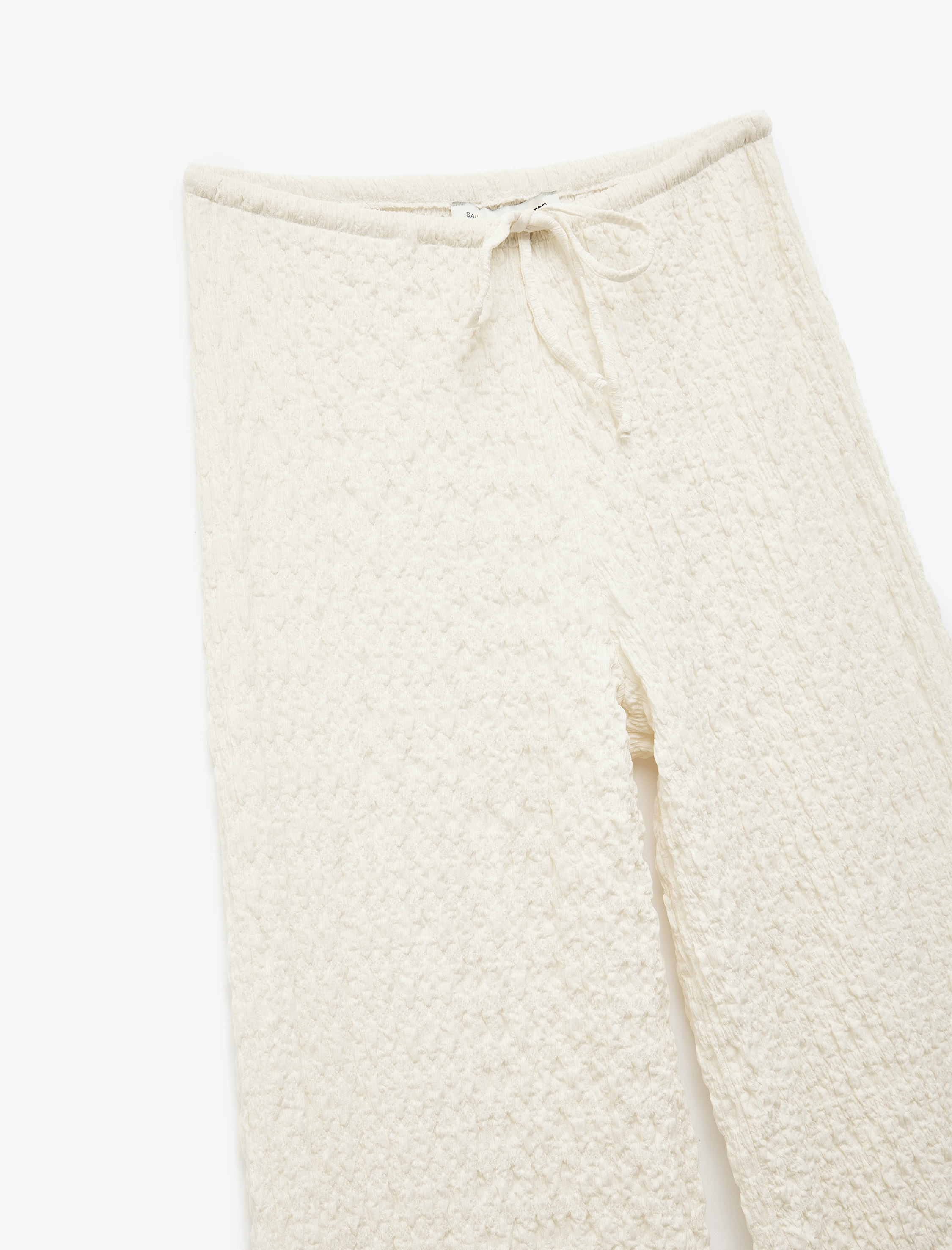   Koton X Şahika Ercümen - Bürümcük Kumaş Dokulu Düz Bol Paça Pantolon