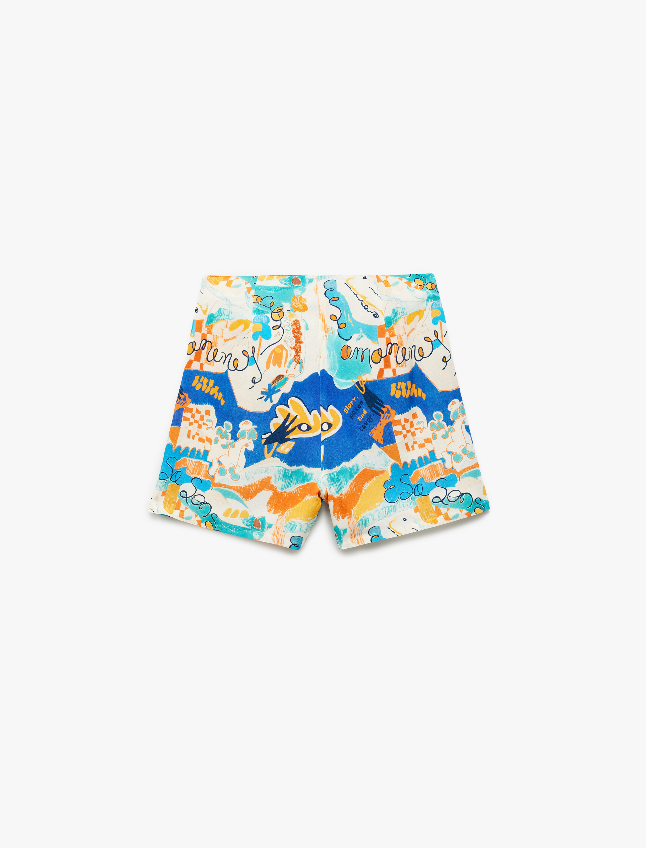   Koton X Şahika Ercümen - Desenli Bağlama Detaylı Kruvaze Keten Şort Etek