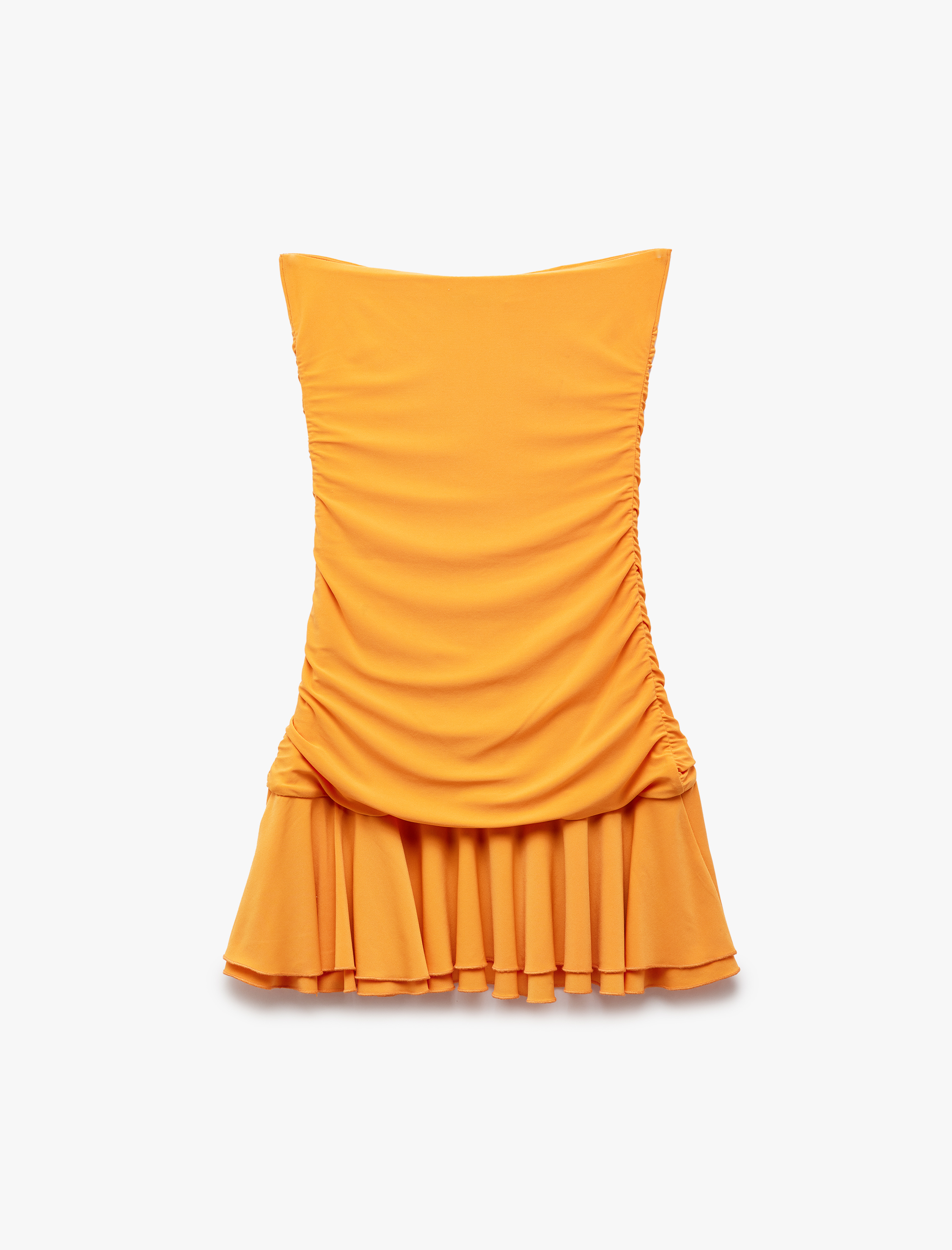   Koton X Şahika Ercümen - Drape Detaylı Fırfırlı Mini Straplez Elbise