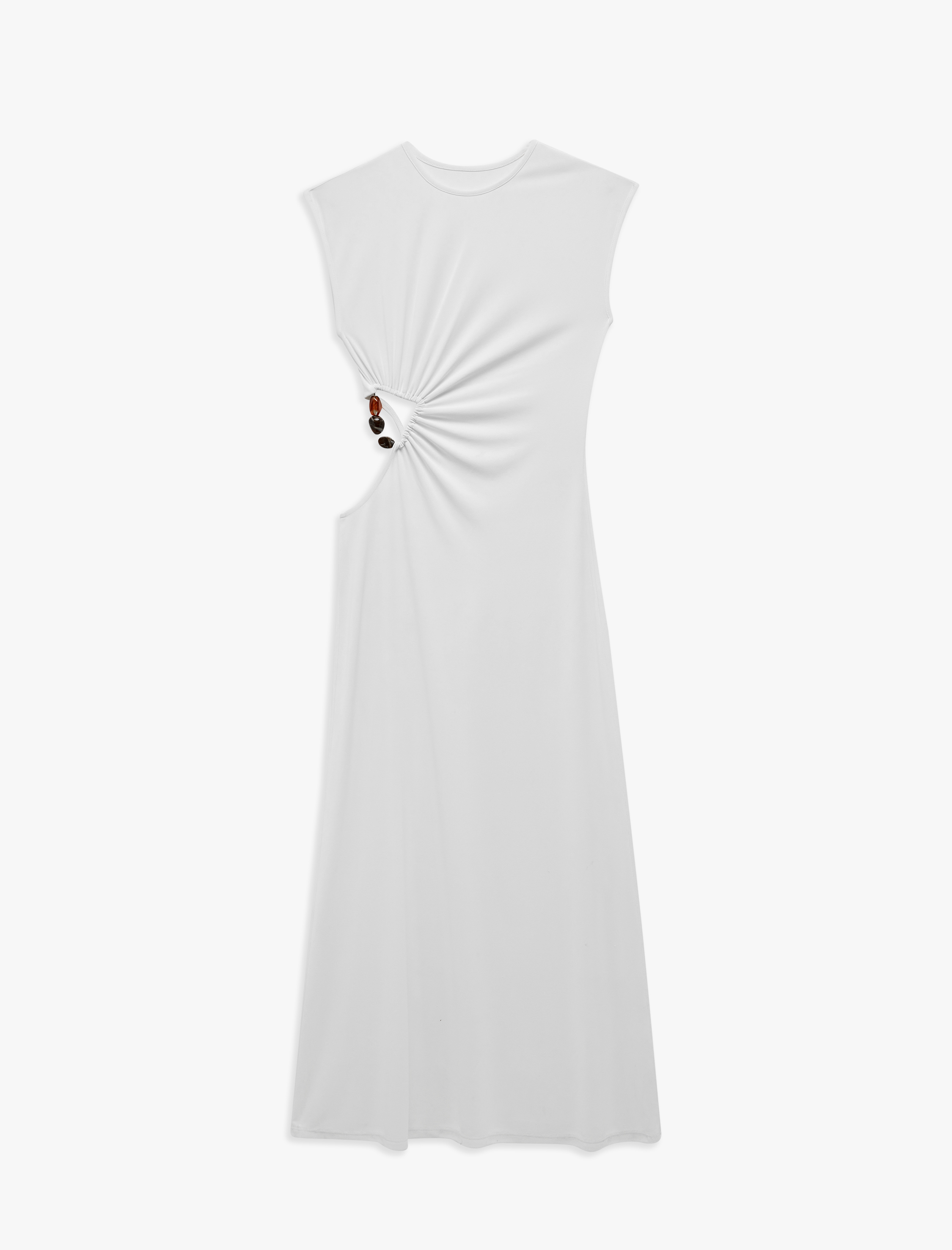   Koton X Şahika Ercümen - Kolsuz Bisiklet Yaka Taşlı Pencere Detaylı Kalem Uzun Elbise