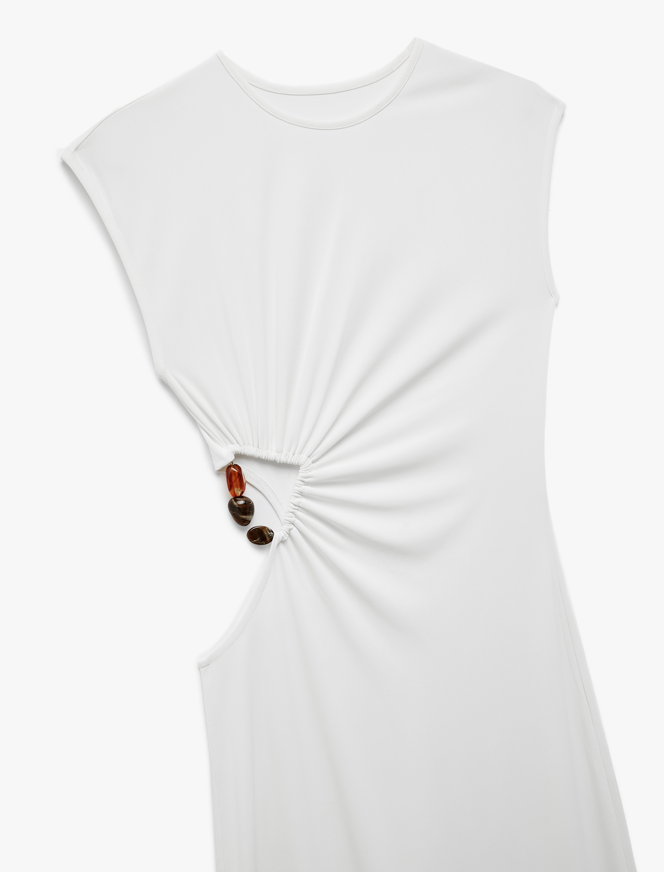   Koton X Şahika Ercümen - Kolsuz Bisiklet Yaka Taşlı Pencere Detaylı Kalem Uzun Elbise