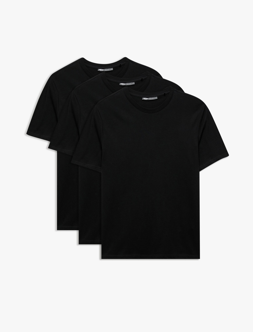   Bisiklet Yaka Kısa Kollu Regular Fit Pamuklu Basic Tişört