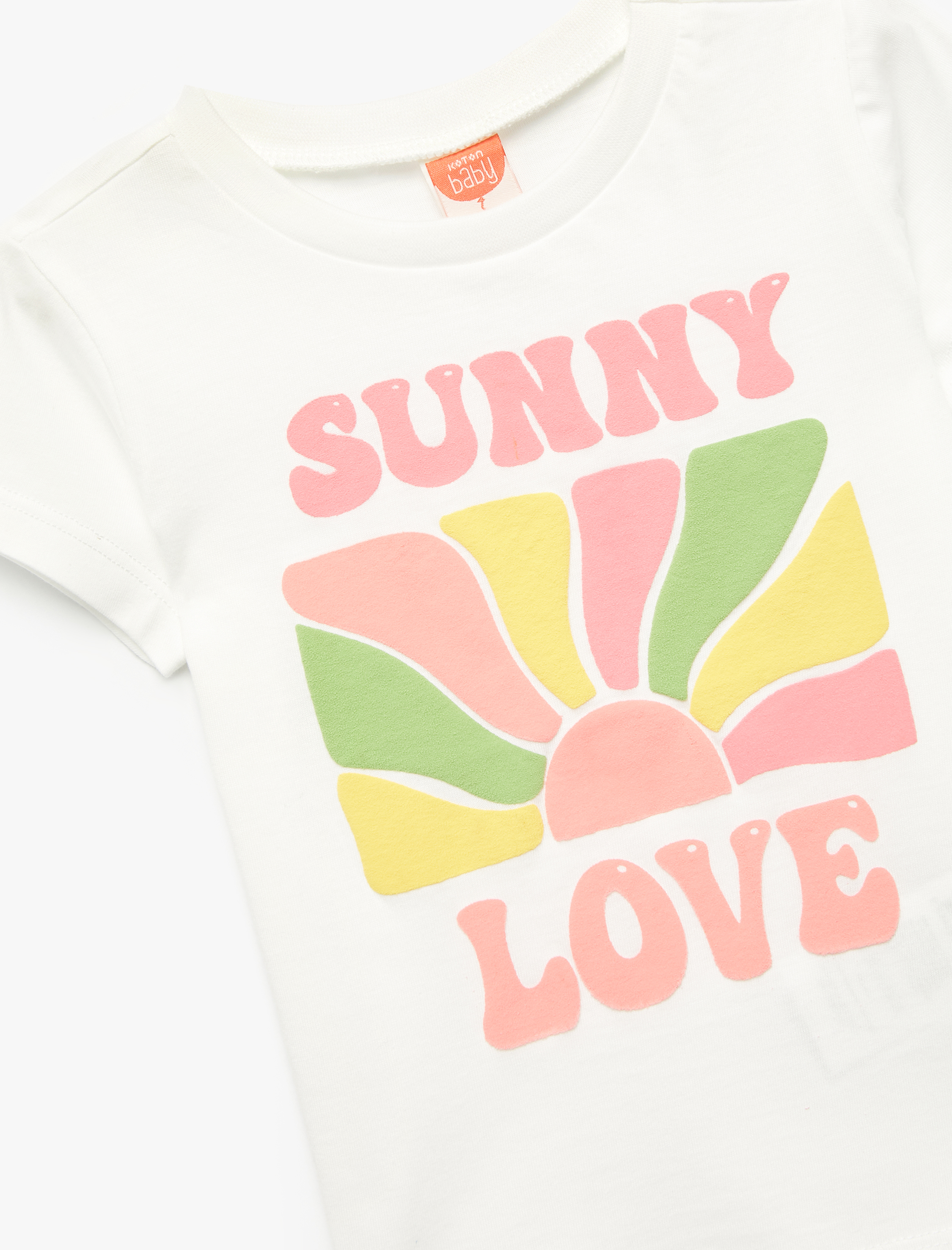  Kız Bebek Kısa Kollu Bisiklet Yaka Pamuklu Yaz Temalı Baskılı Tişört