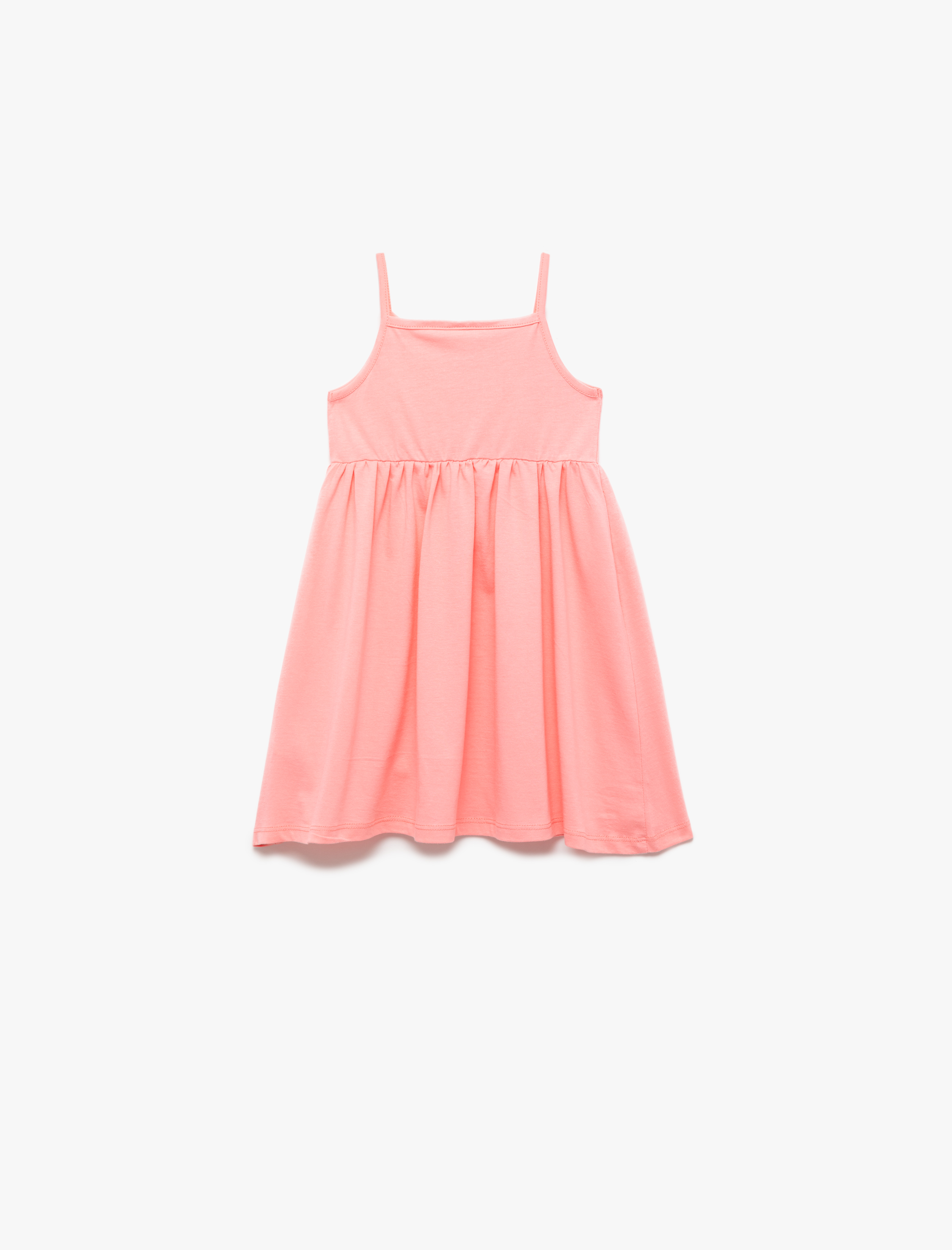  Kız Bebek Pamuklu İp Askılı Kolsuz Yaz Temalı Baskılı A Kesim Mini Elbise