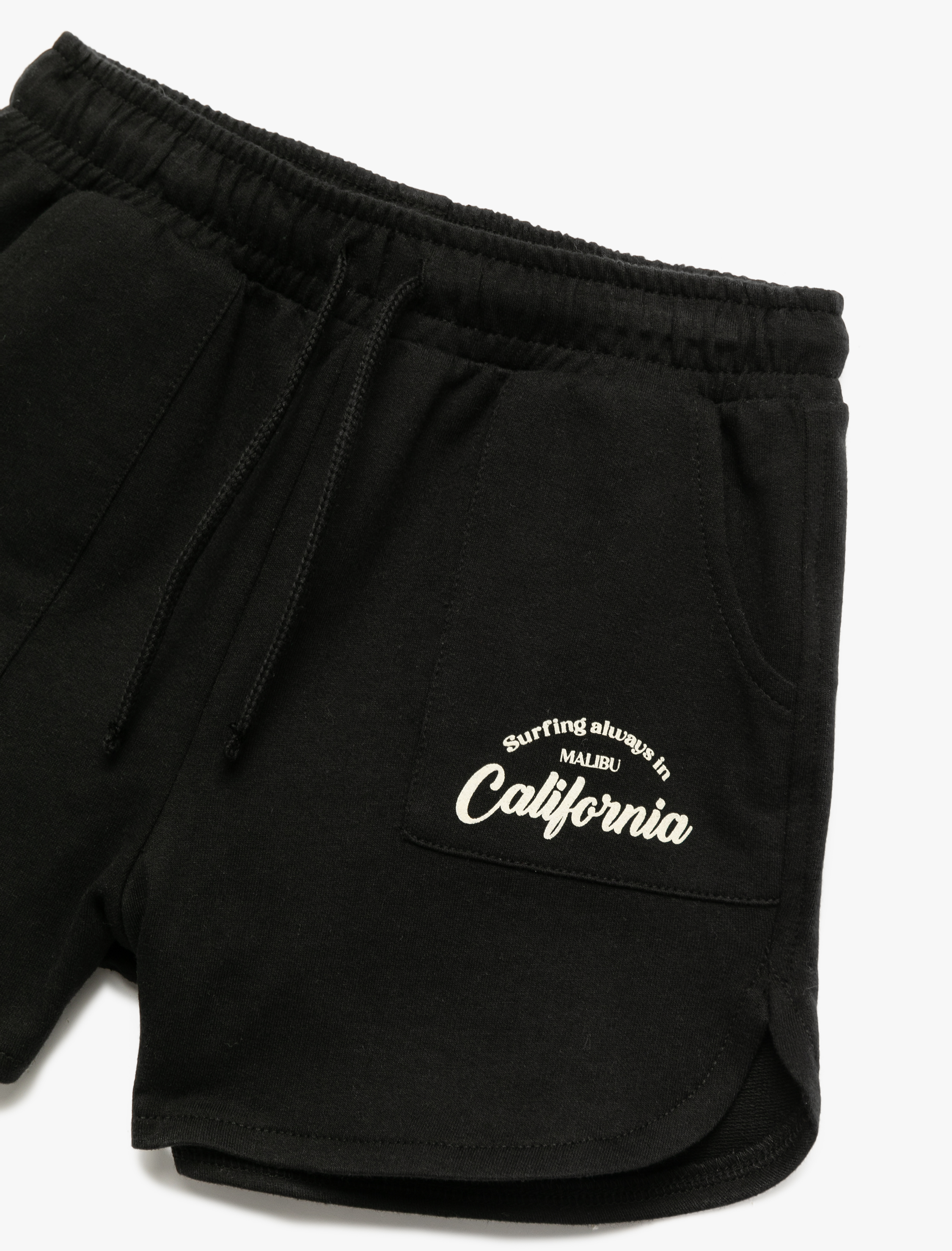  Kız Çocuk Beli Lastikli Bağlamalı Baskılı Cepli Pamuklu Mini Şort