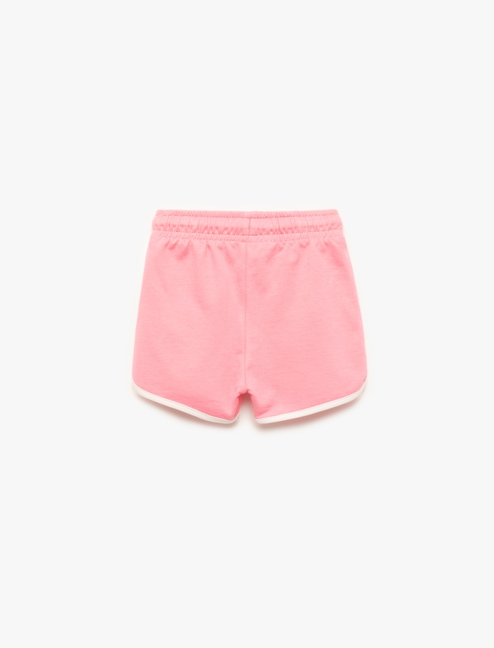 Kız Bebek Pamuklu Beli Bağcıklı Biyeli Mini Şort