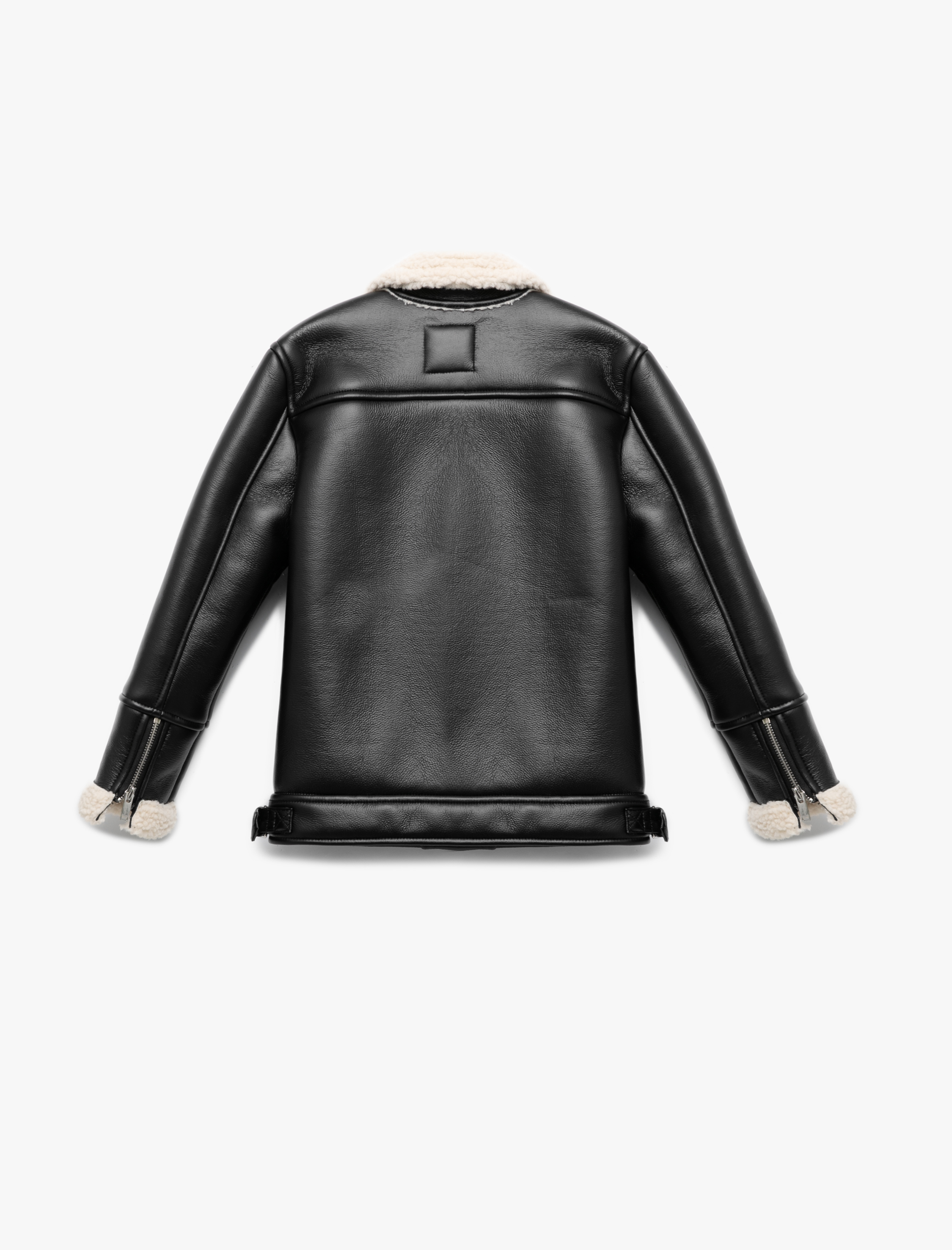  Kız Çocuk Kruvaze Yaka Rahat Kesim Cep Detaylı İçi Peluşlu Suni Deri Ceket