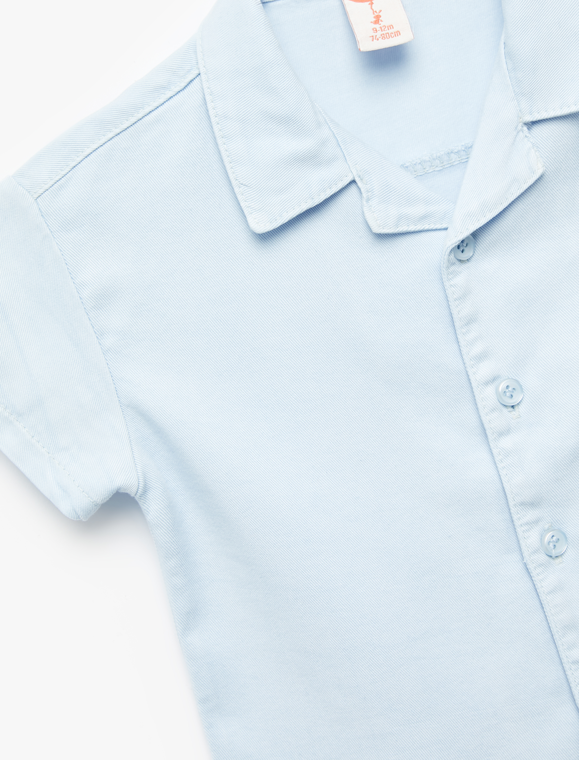  Erkek Bebek Klasik Yaka Düğmeli Kısa Kollu Gömlek