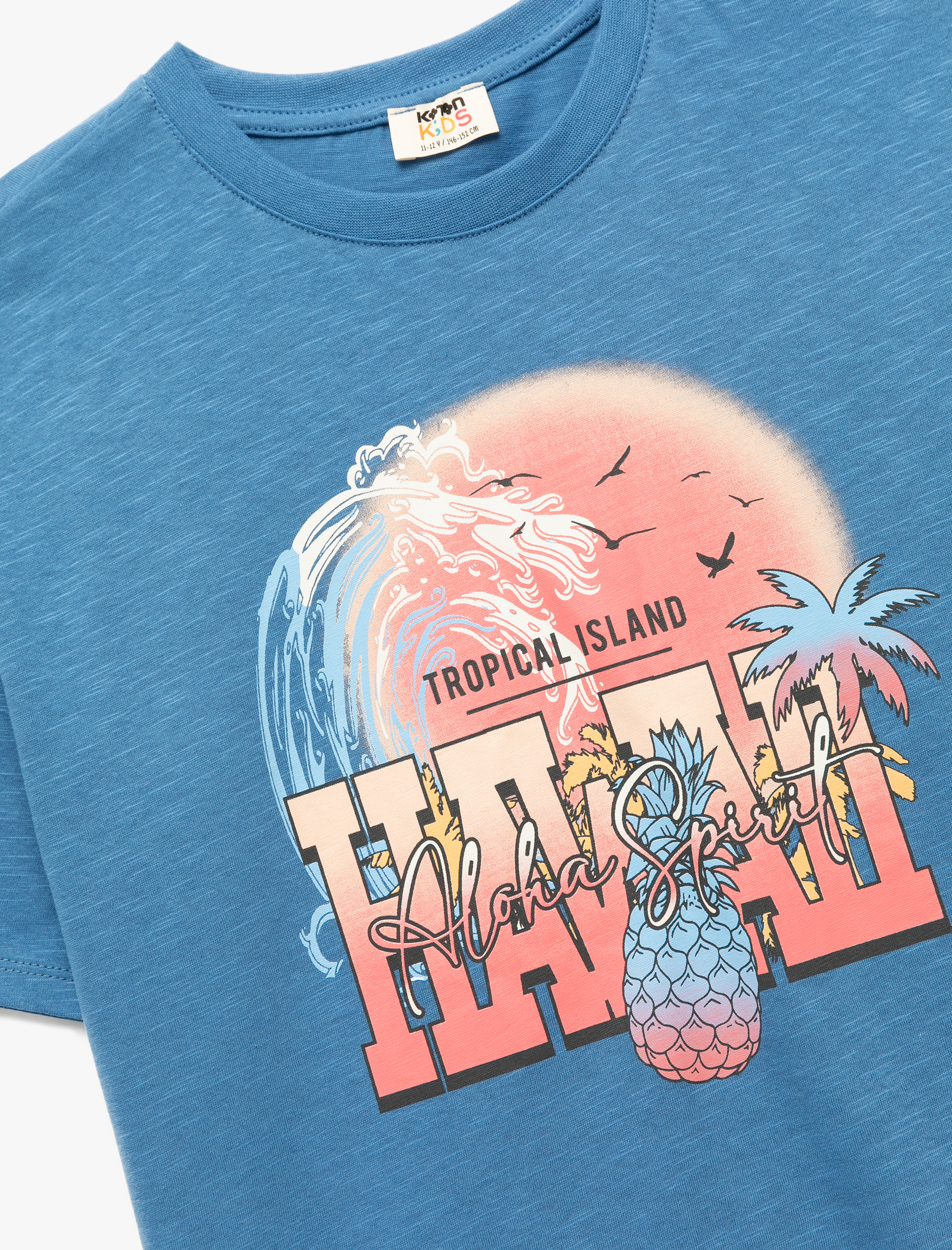  Erkek Çocuk Pamuklu Rahat Kalıp Kısa Kollu Bisiklet Yaka Baskılı Tişört