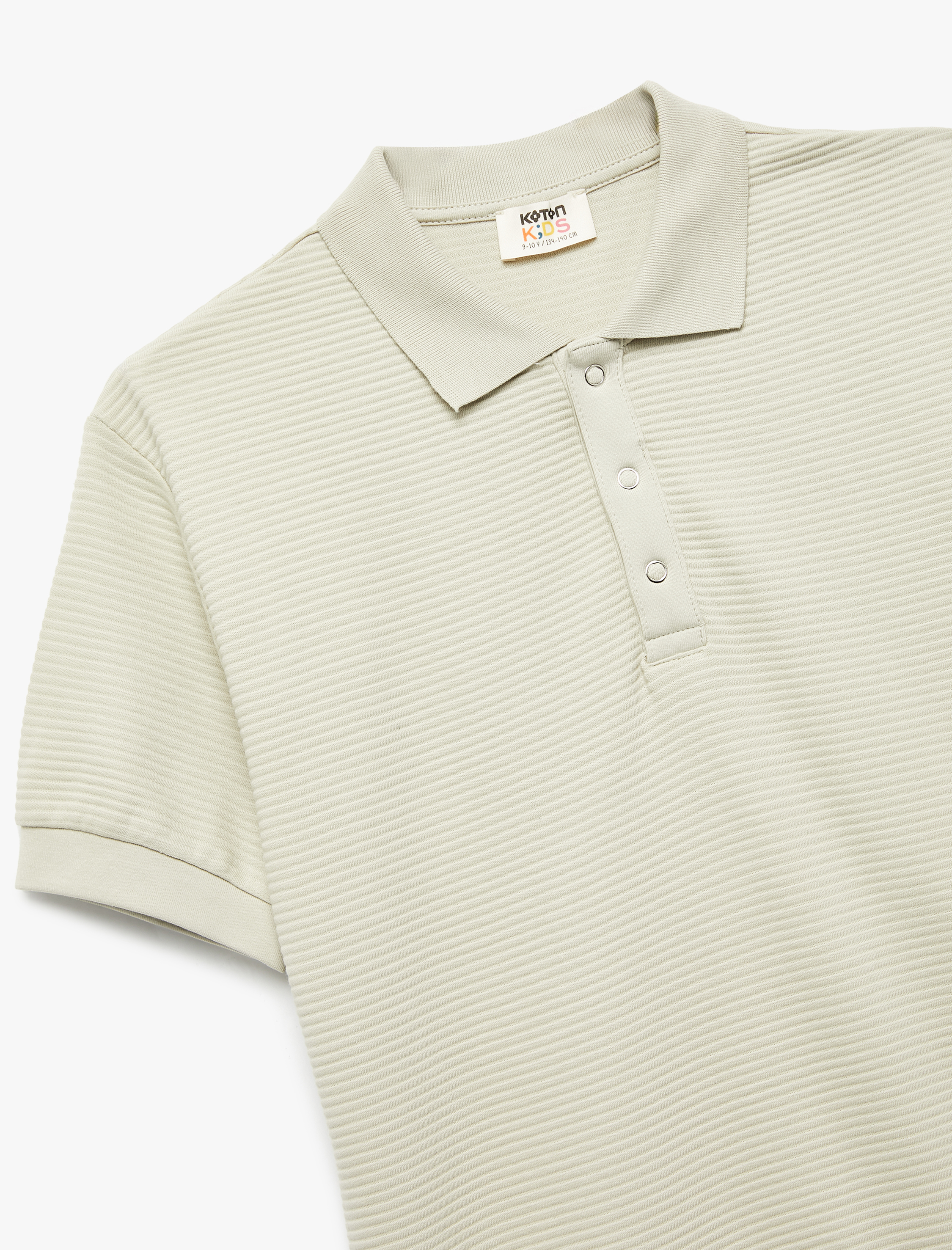 Erkek Çocuk Çıtçıt Düğme Detaylı Polo Yaka Kısa Kollu Pamuklu Tişört