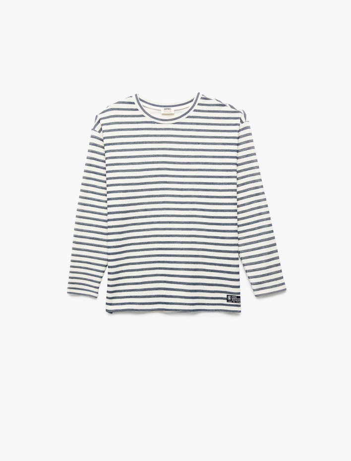 Erkek Çocuk Pamuklu Uzun Kollu Bisiklet Yaka Tişört