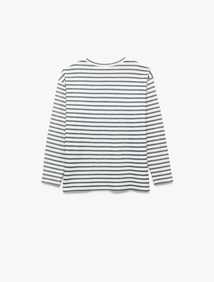 Erkek Çocuk Pamuklu Uzun Kollu Bisiklet Yaka Tişört