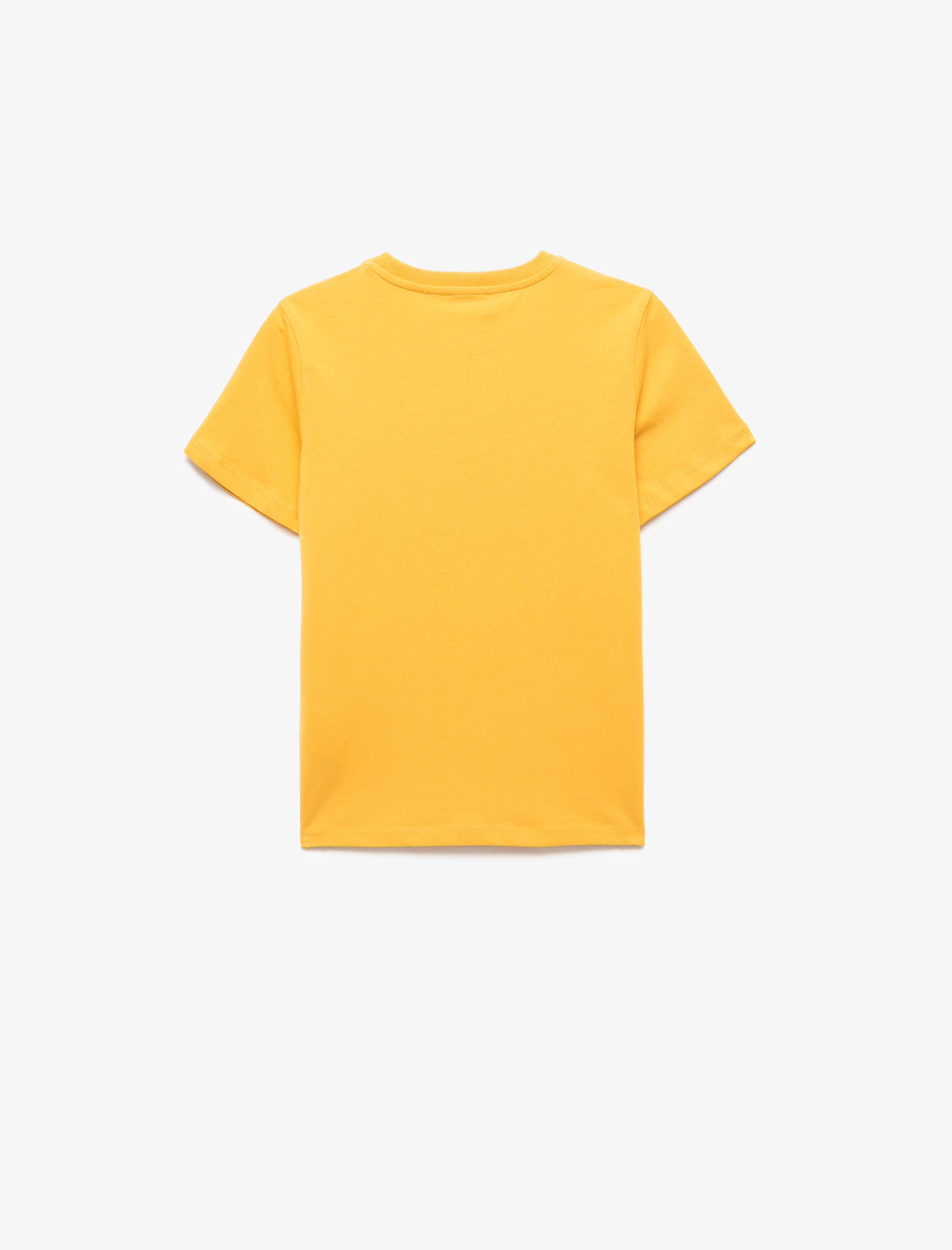  Erkek Çocuk Dinozor Baskılı Bisiklet Yaka Kısa Kollu Pamuklu Tişört