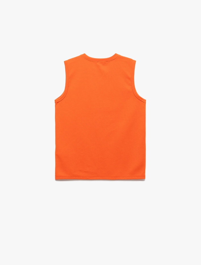 Erkek Çocuk Baskı Detaylı Bisiklet Yaka Kolsuz Tişört