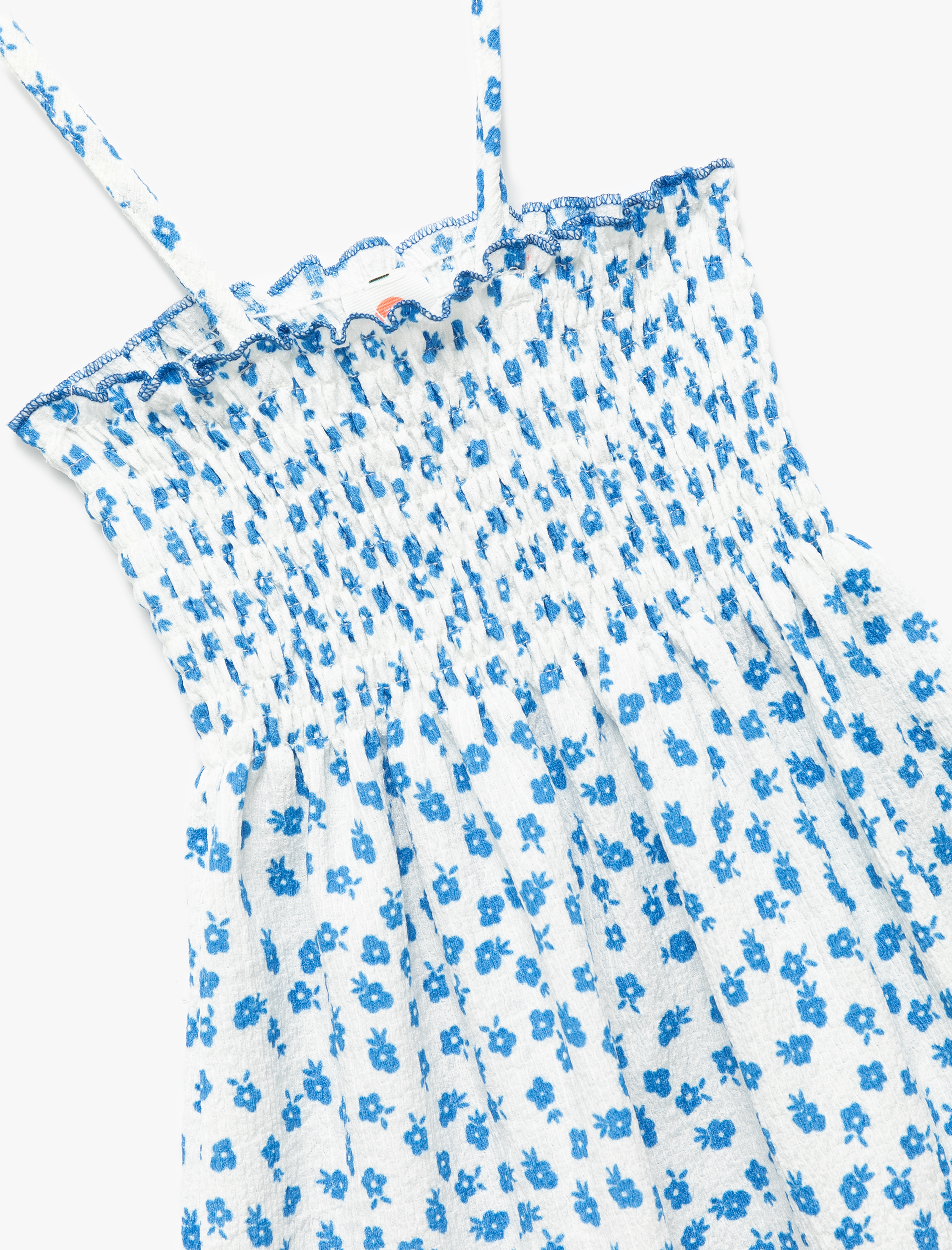  Kız Bebek Gipeli Çiçek Desenli A Kesim Askılı Elbise