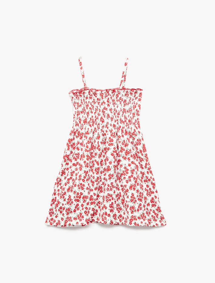 Kız Bebek Gipeli A Kesim Askılı Çiçekli Elbise