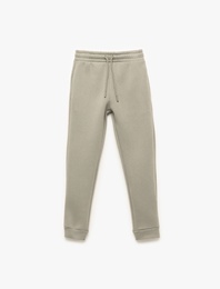 Beli Lastikli Cepli Basic Jogger Eşofman Altı