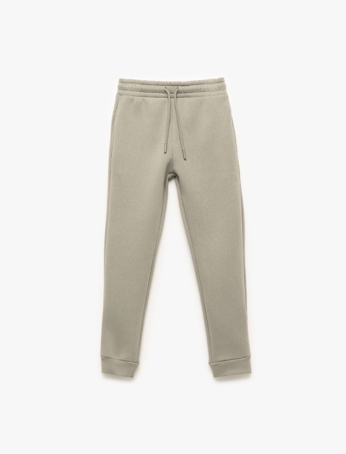 Erkek Çocuk Beli Lastikli Cepli Şardonlu Basic Jogger Eşofman Altı
