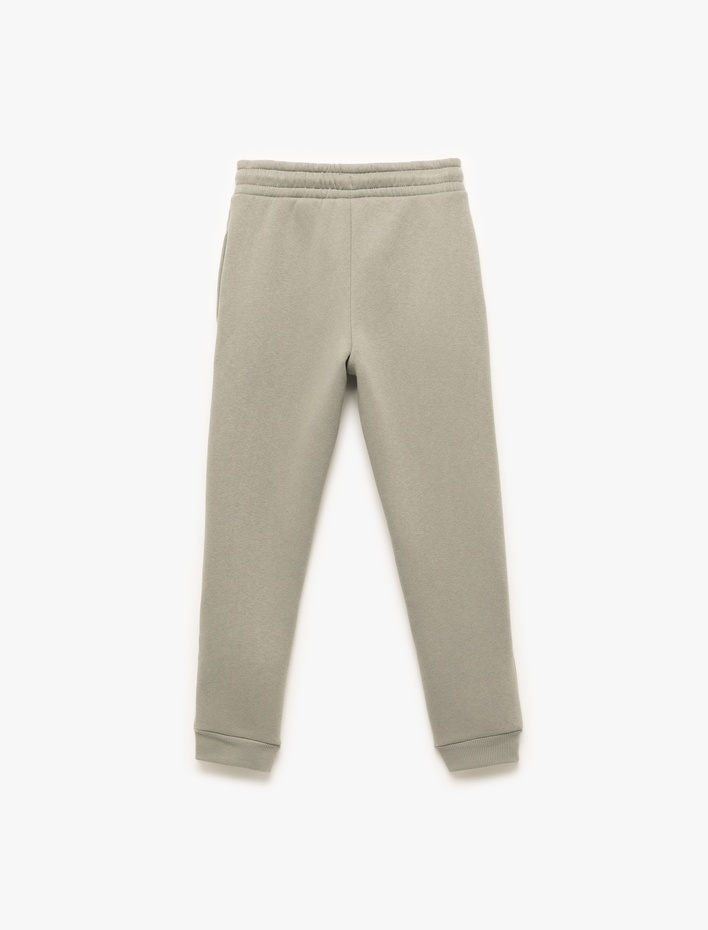 Erkek Çocuk Beli Lastikli Cepli Şardonlu Basic Jogger Eşofman Altı