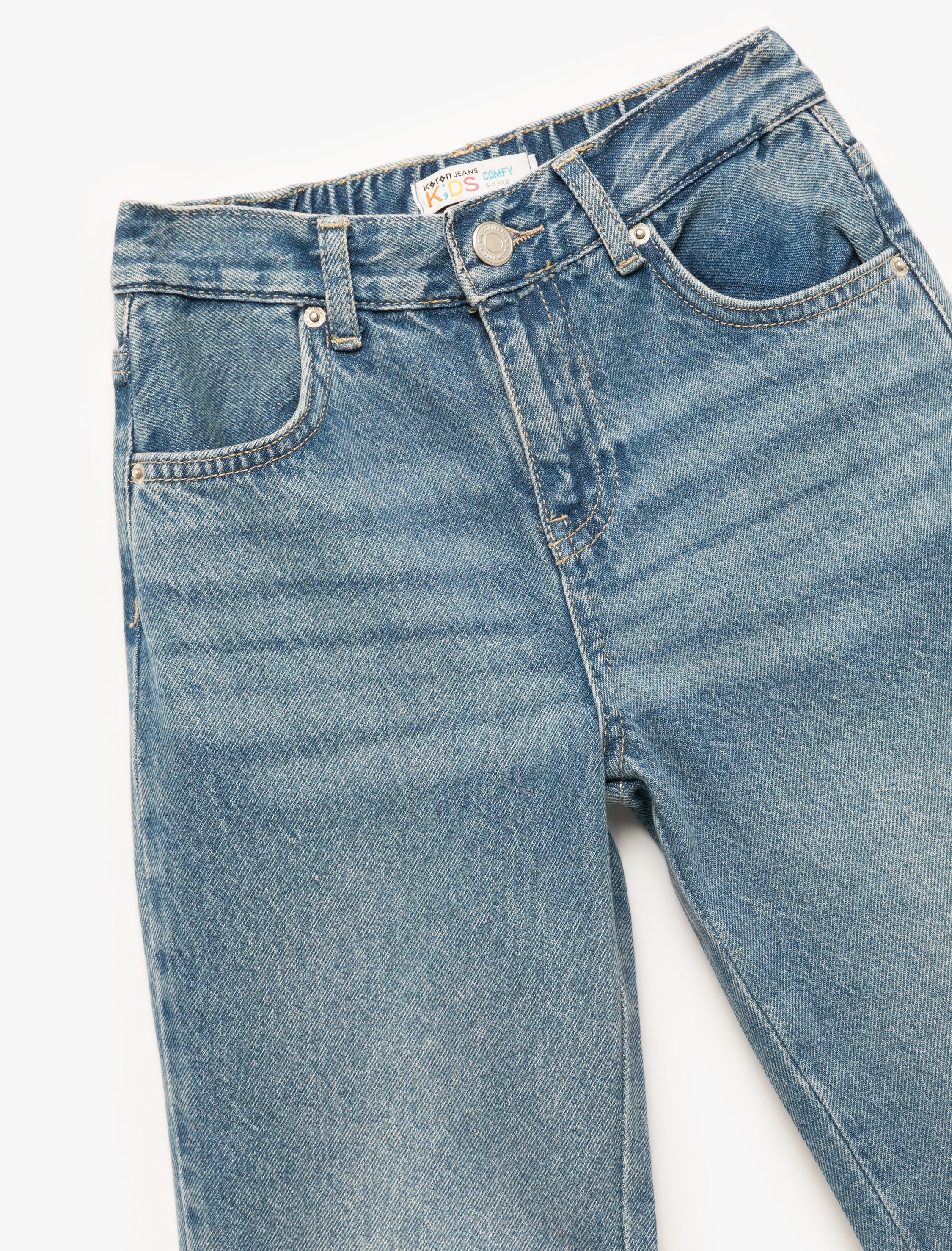  Erkek Çocuk Pamuklu Cepli Rahat Kesim Denim Pantolon