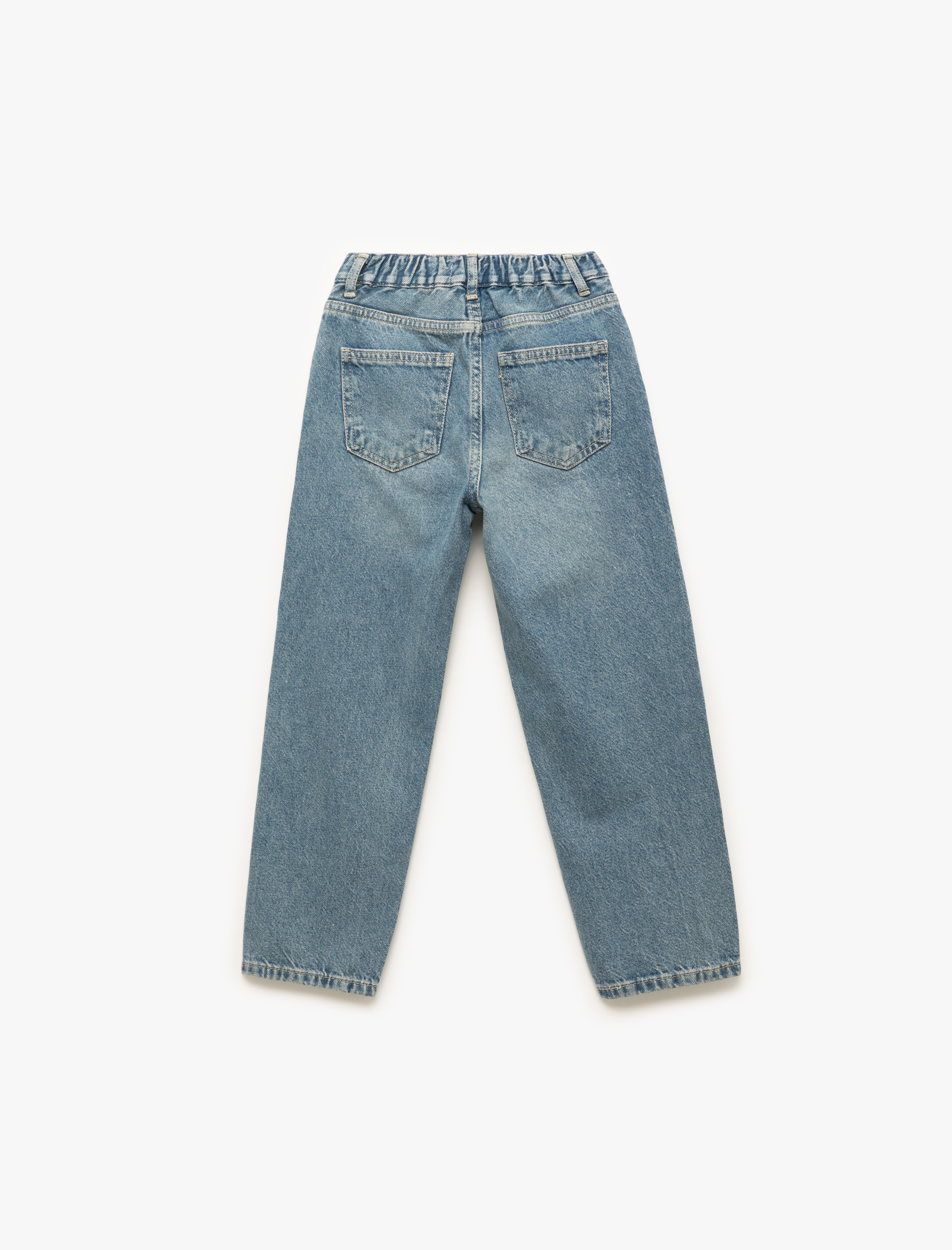  Erkek Çocuk Pamuklu Cepli Rahat Kesim Denim Pantolon