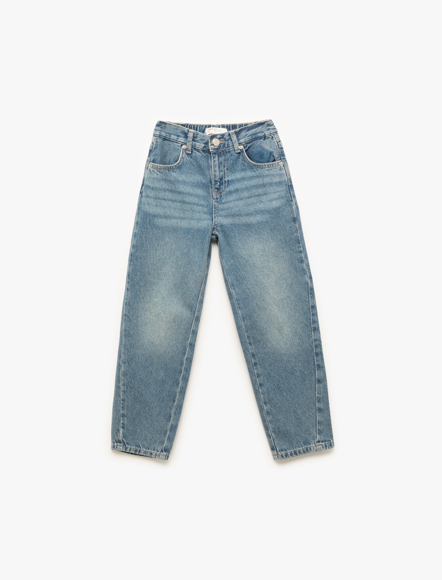  Erkek Çocuk Pamuklu Cepli Rahat Kesim Denim Pantolon