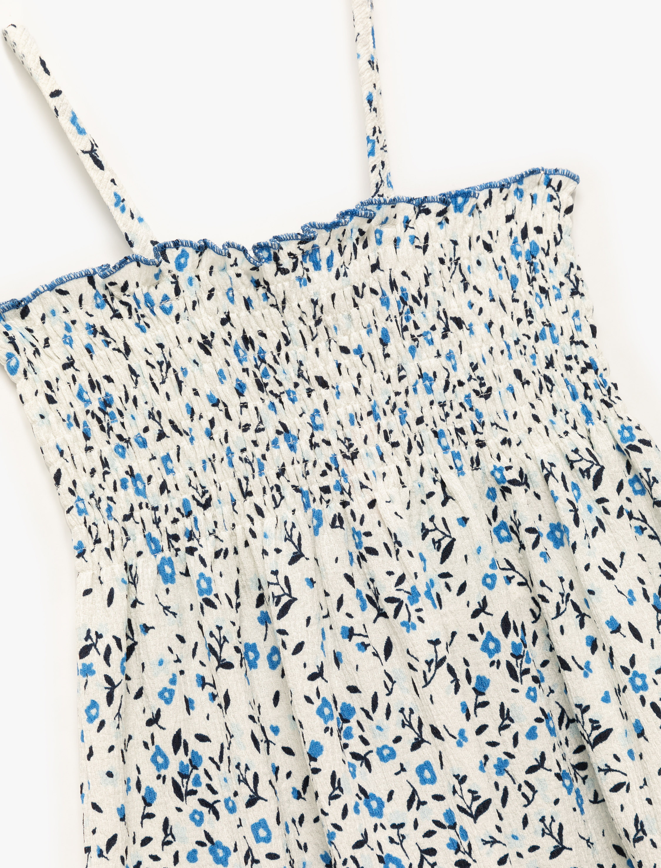  Kız Bebek Gipeli Çiçek Desenli A Kesim Askılı Elbise