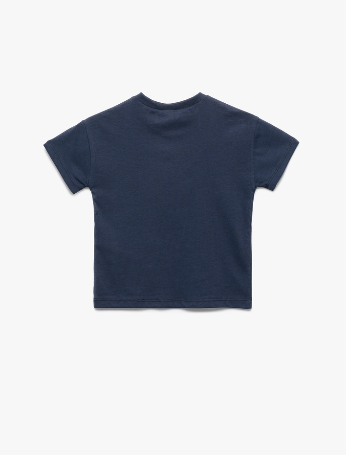 Erkek Bebek Snoopy Baskılı Kısa Kollu Bisiklet Yaka Lisanslı Pamuklu Tişört