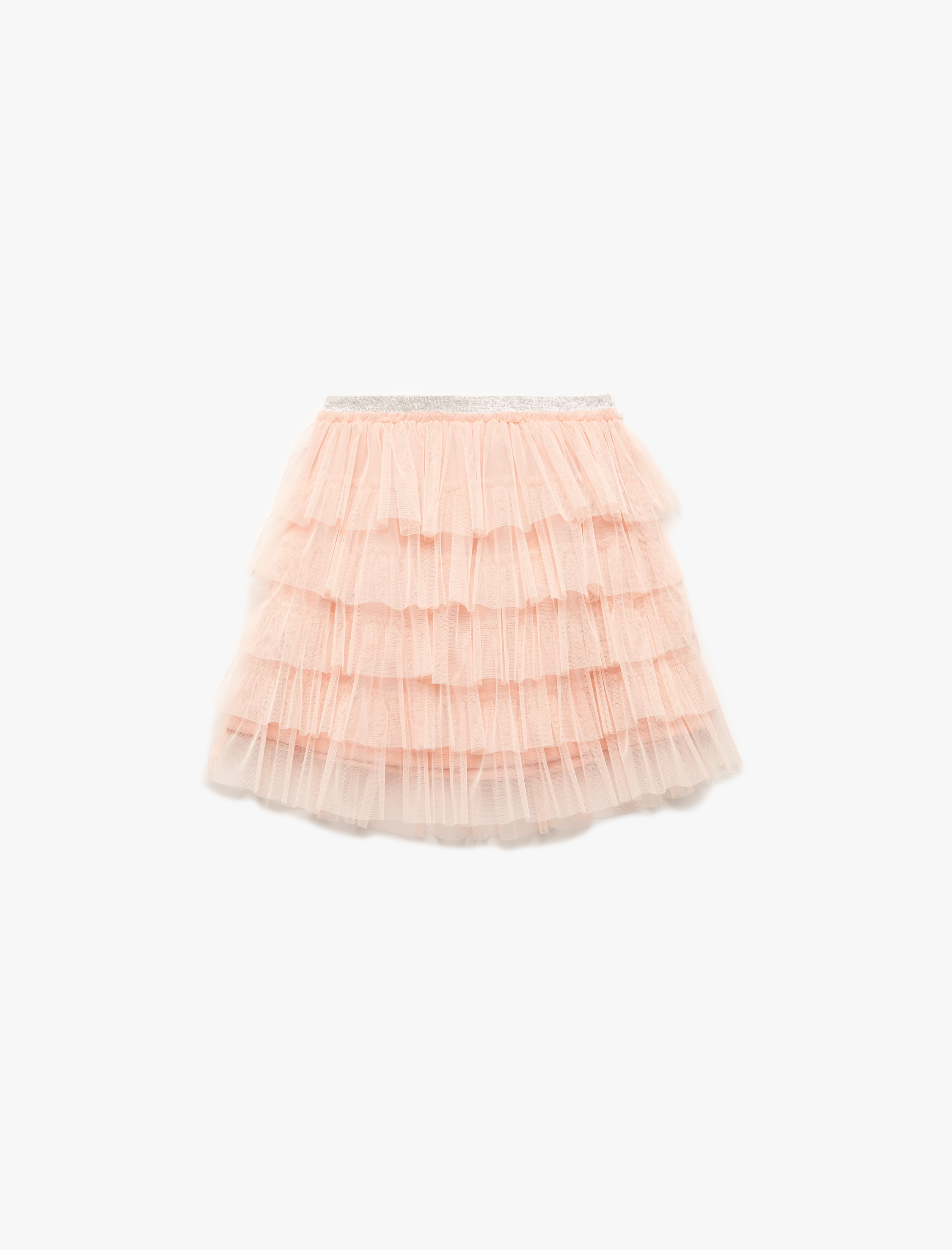 Kız Çocuk Beli Lastikli Katlı Pileli Tüllü Etek