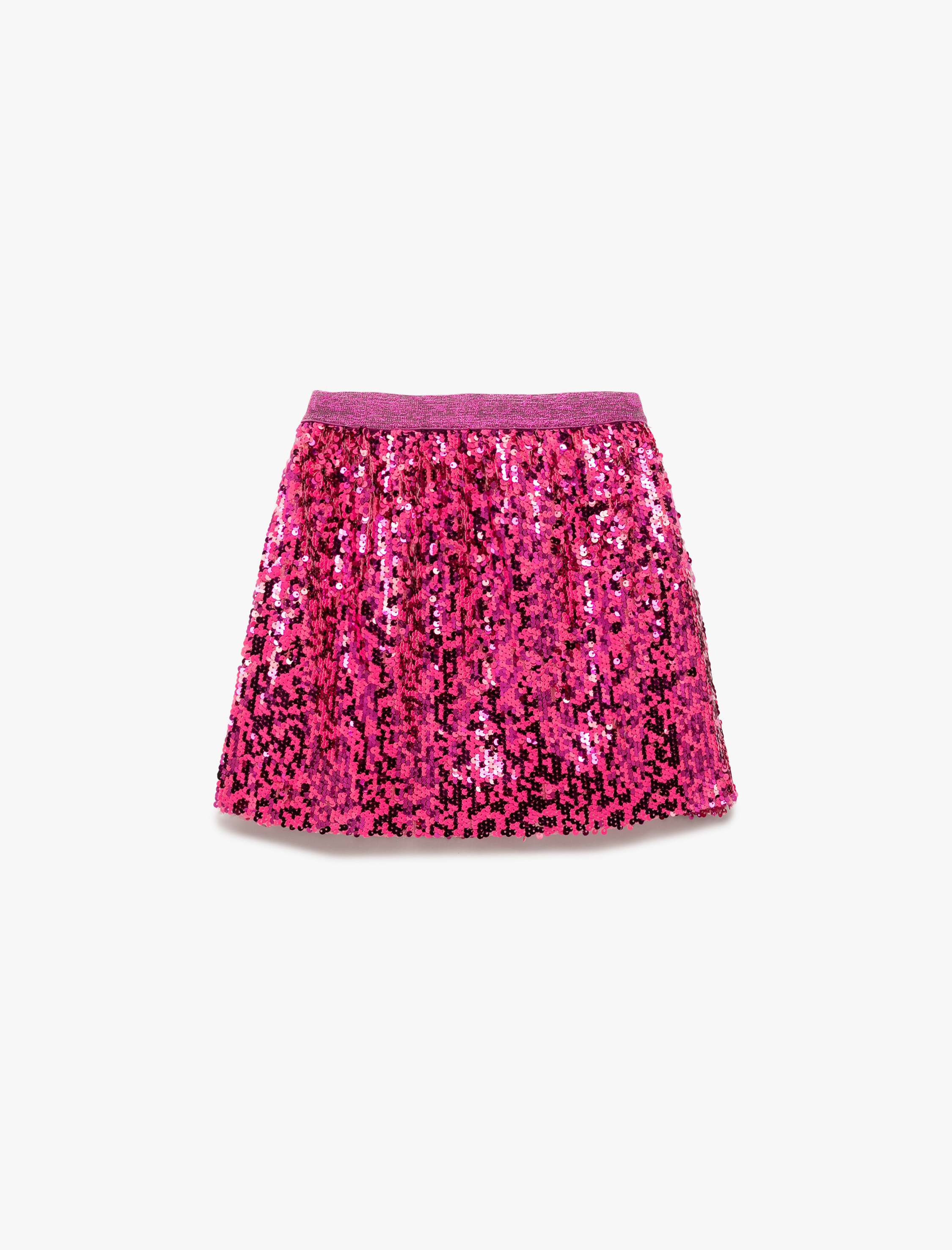  Kız Çocuk Pullu Payetli Beli Lastikli Mini Etek