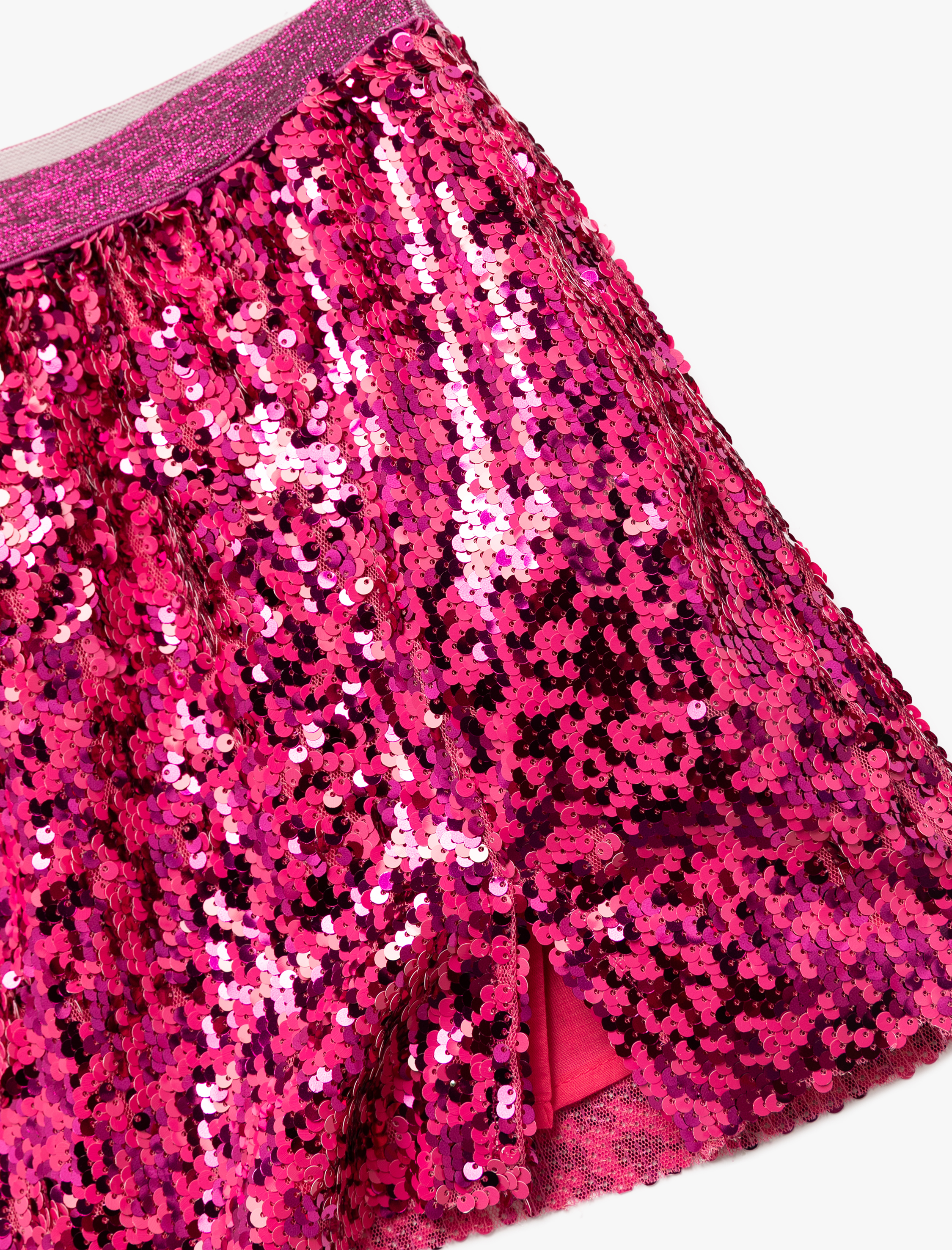  Kız Çocuk Pullu Payetli Beli Lastikli Mini Etek