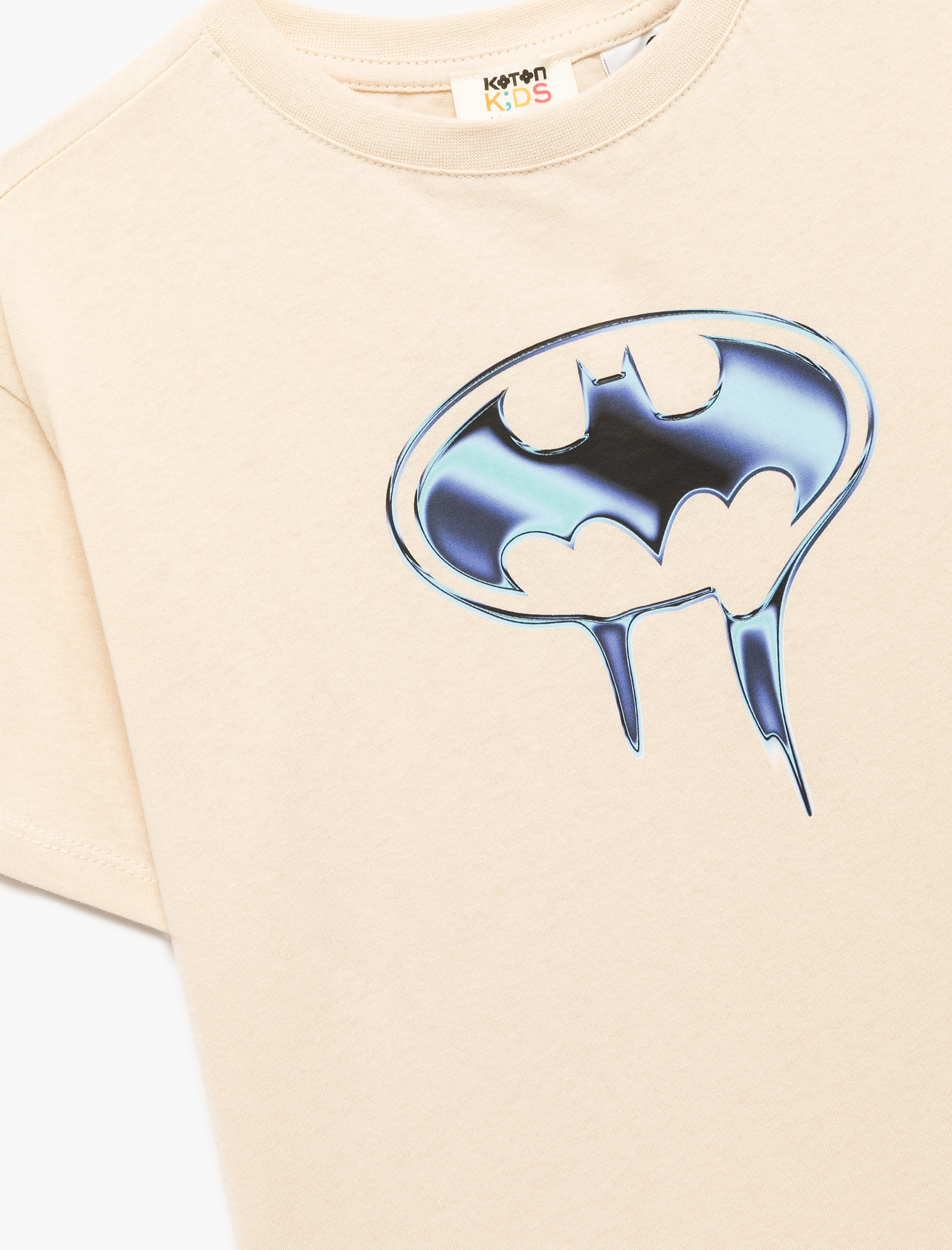  Erkek Çocuk Lisanslı Batman Baskılı Kısa Kollu Bisiklet Yaka Pamuklu Tişört