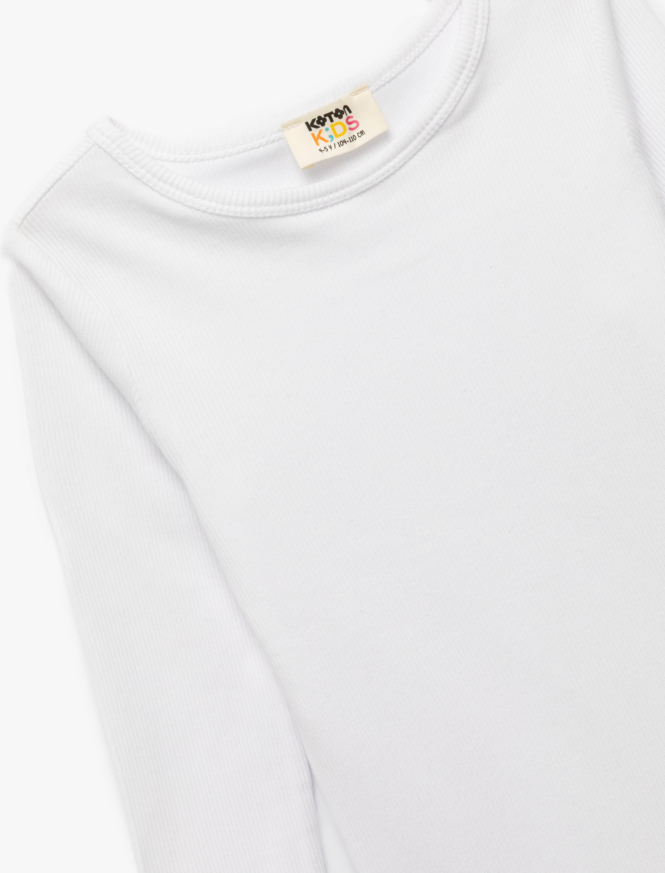  Kız Çocuk Pamuklu Uzun Kollu Bisiklet Yaka Kaşkorse Basic Tişört